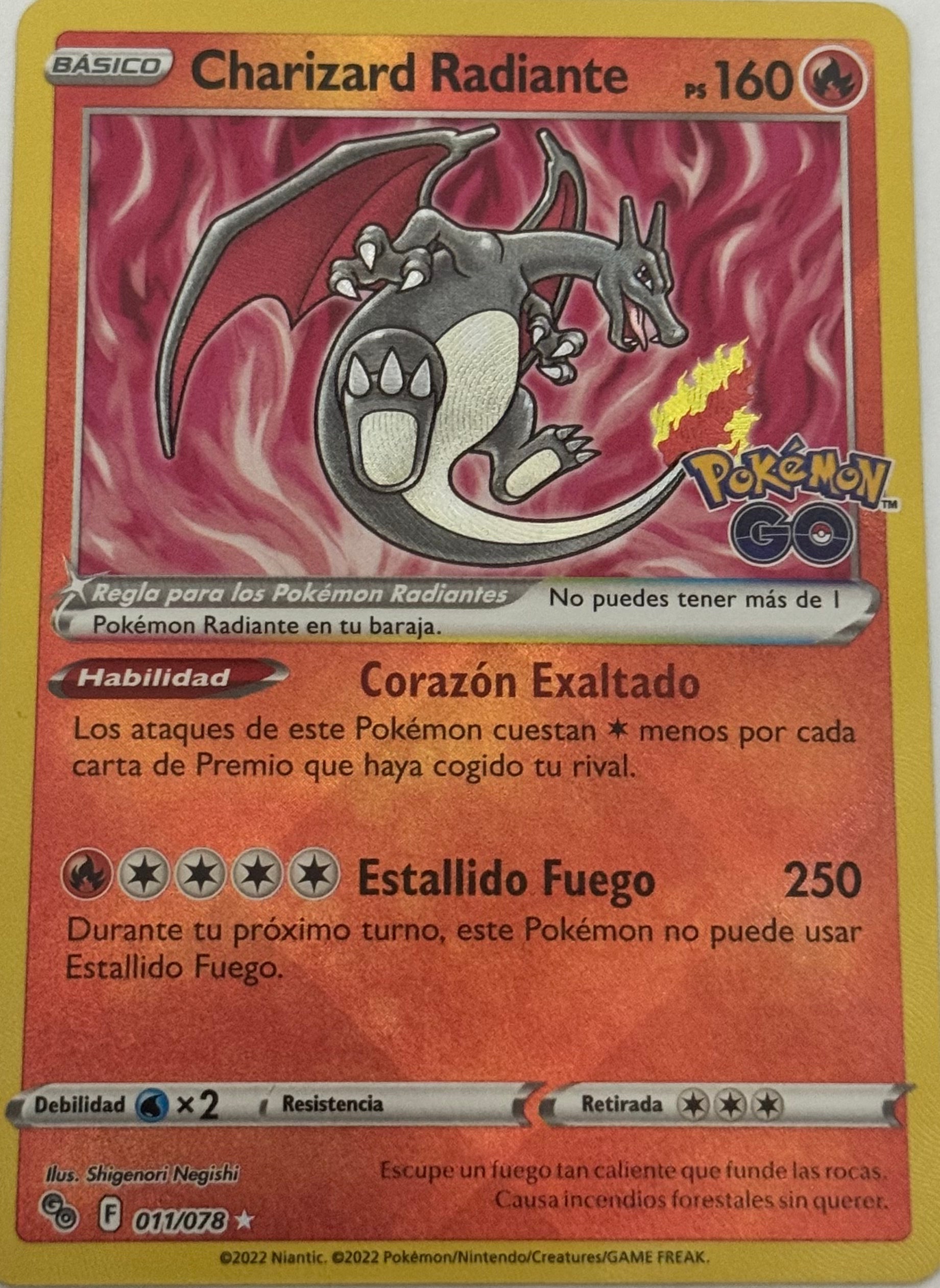 Pokémon Tcg Charizard Radiante 011/078 (Español) (Pokemon go)