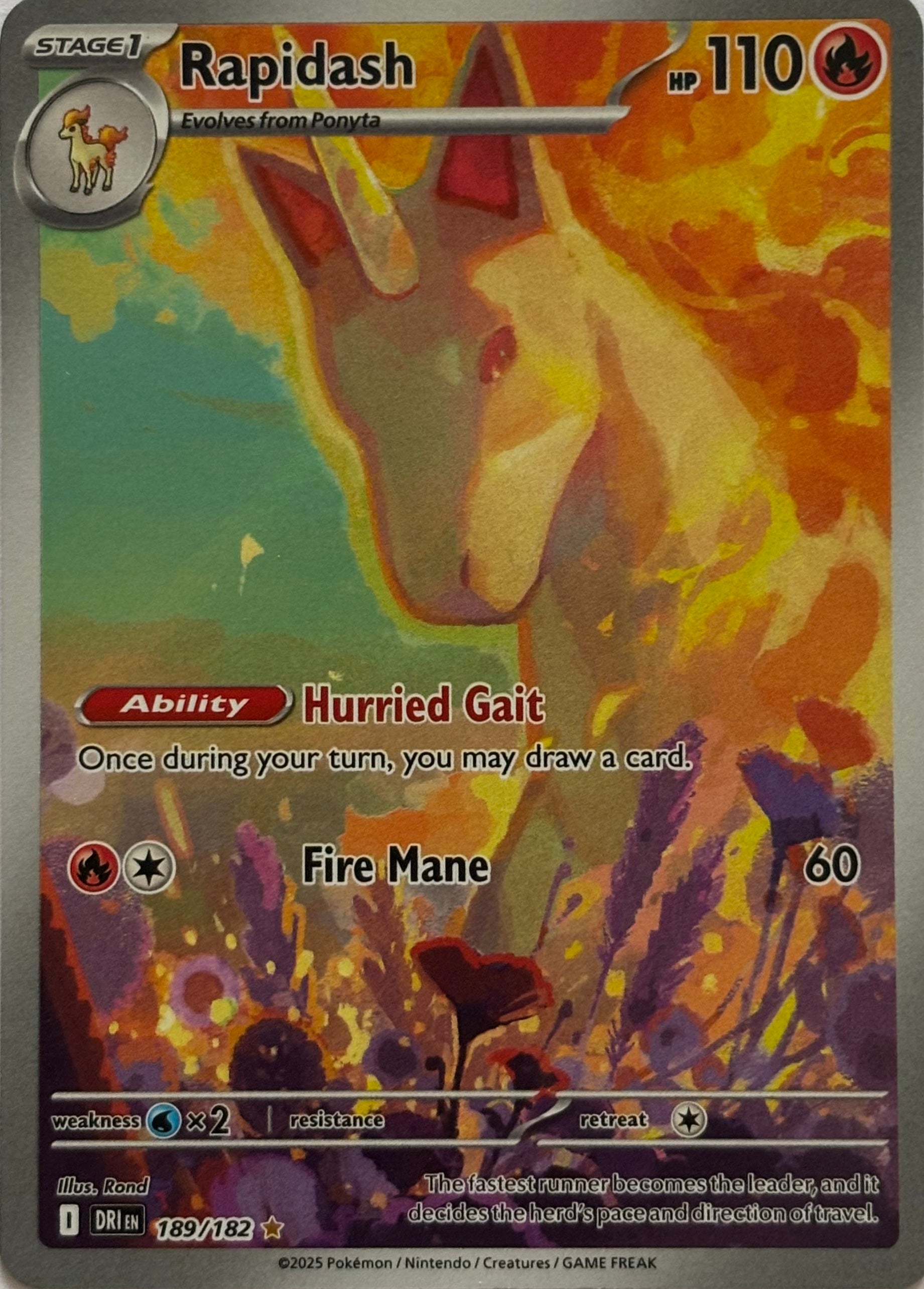 Pokemon Tcg Rapidash 189/182 Illustration Rare
