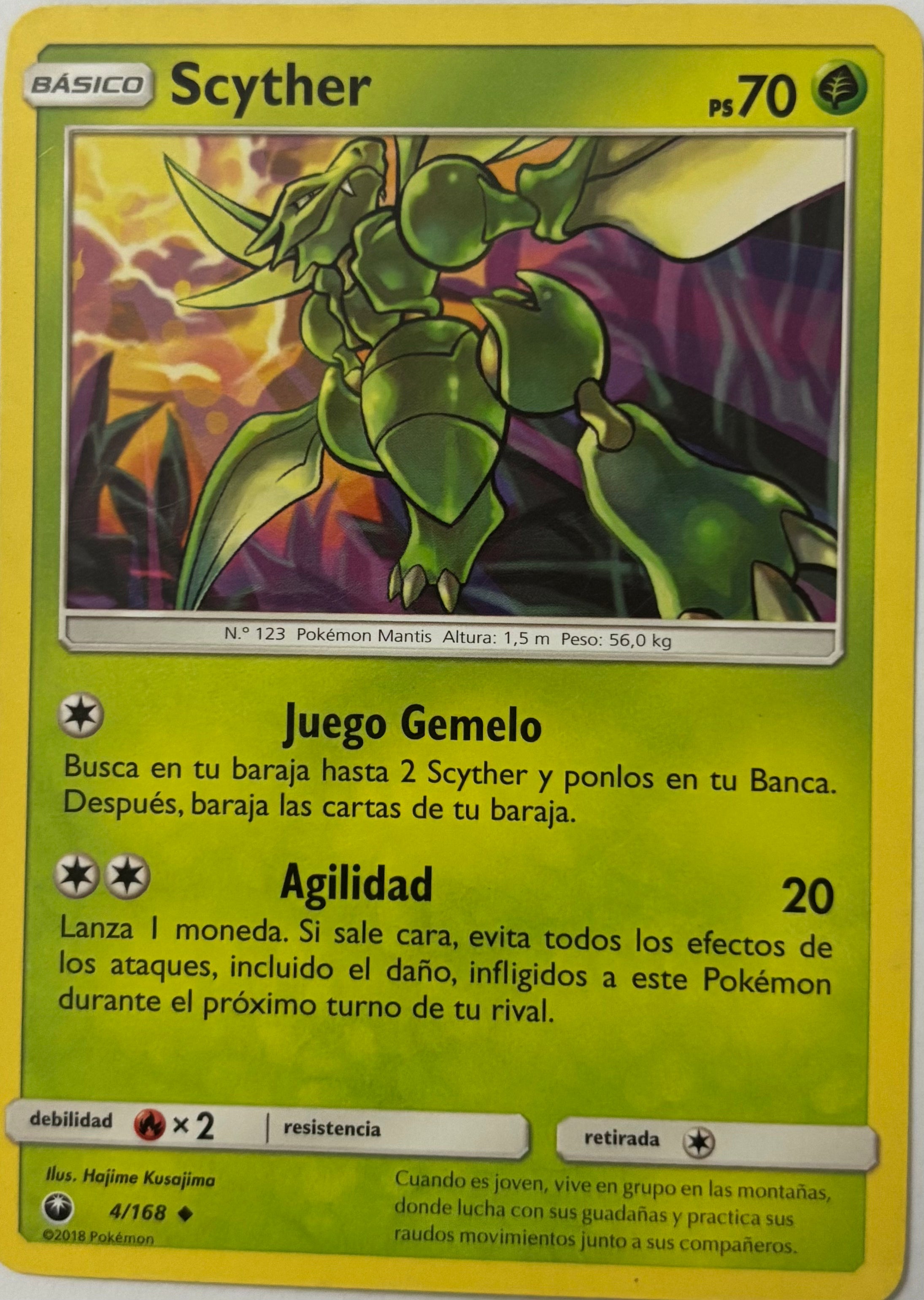 Pokemon Tcg Scyther 4/168 (Español)