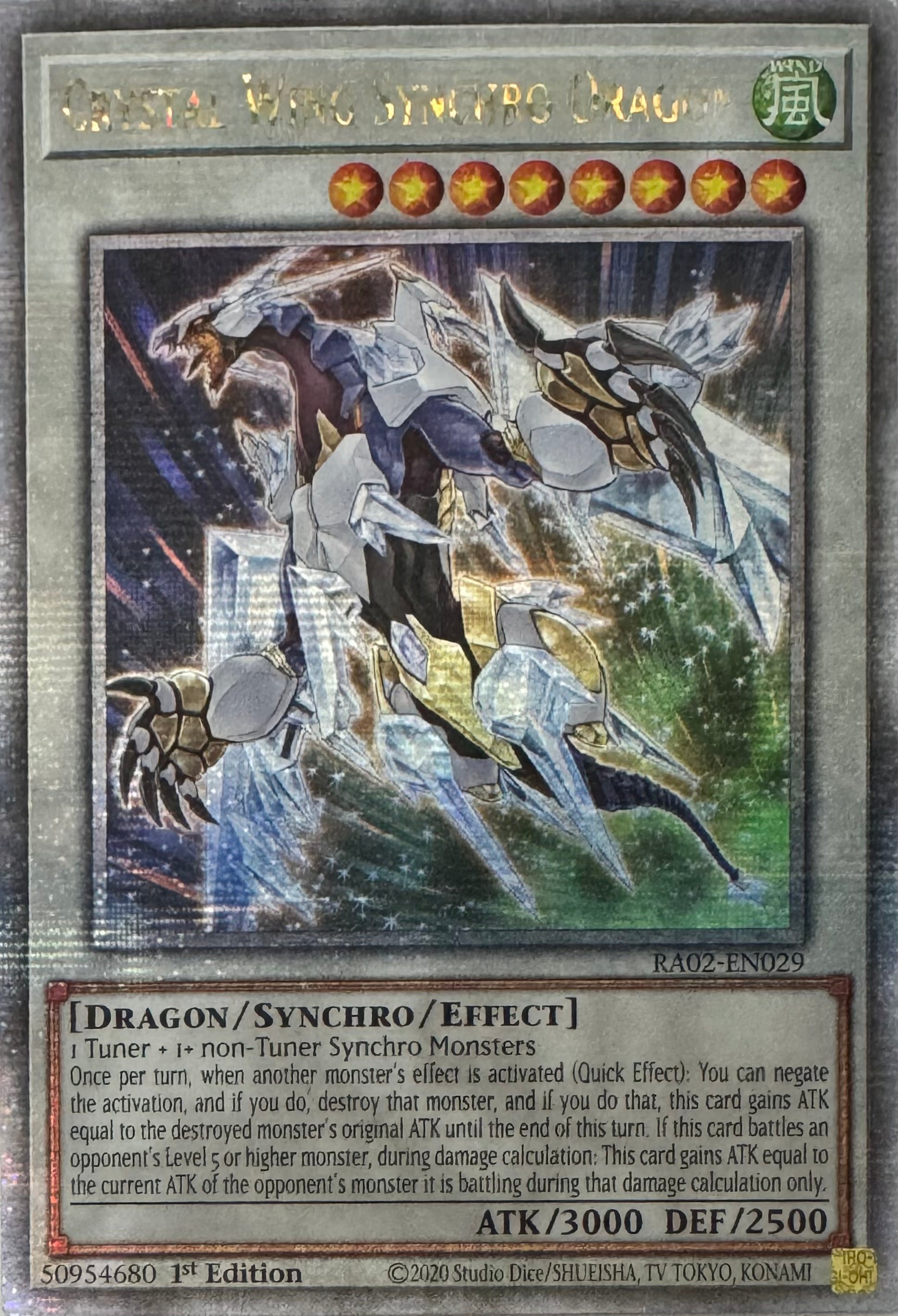 Yugioh! Crystal Wing Synchro Dragon Ra02-en029 1st Edition Quarter