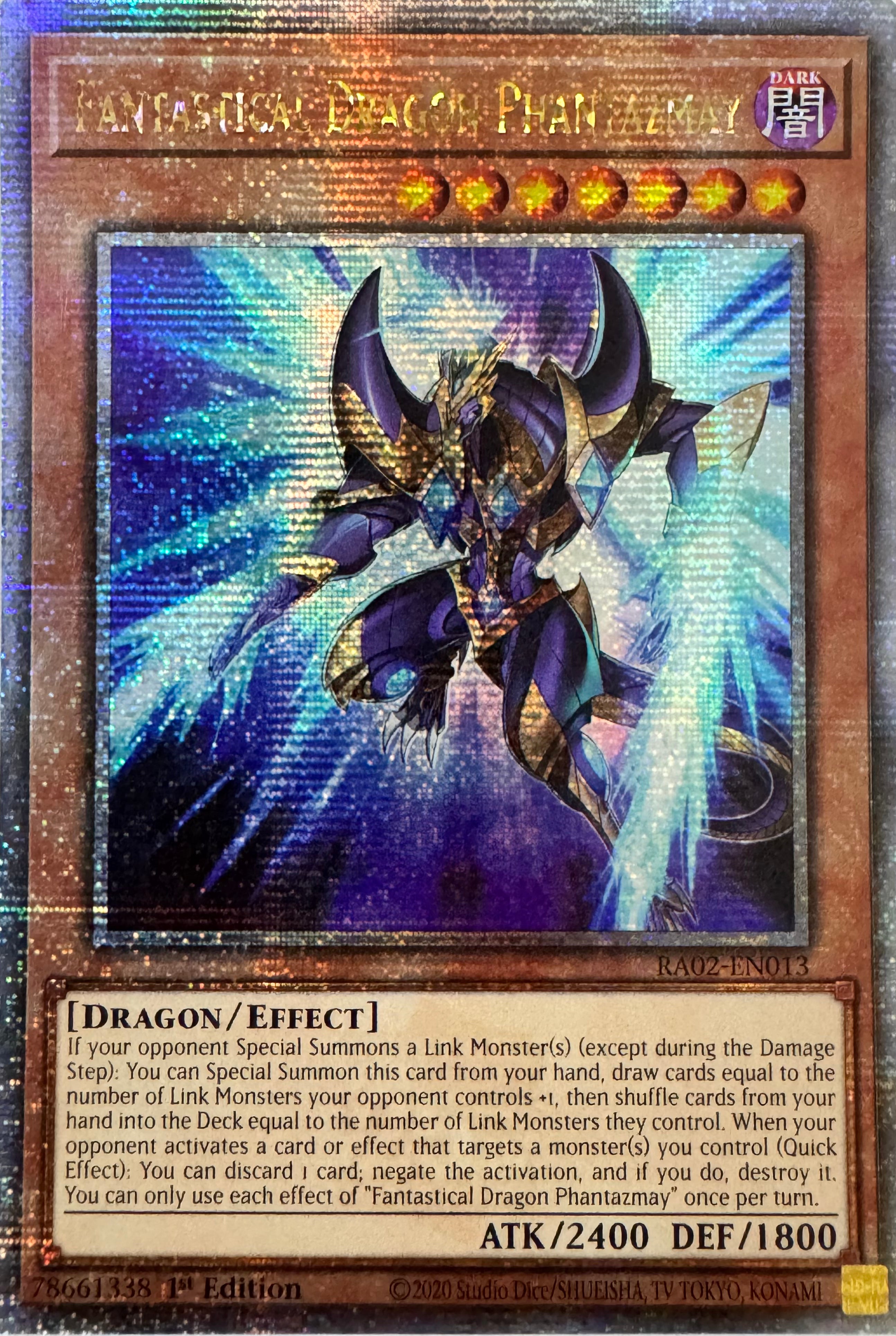 Yugioh! Fantastical Dragon Phantazmay Ra02-en013 1st Edition Quarter