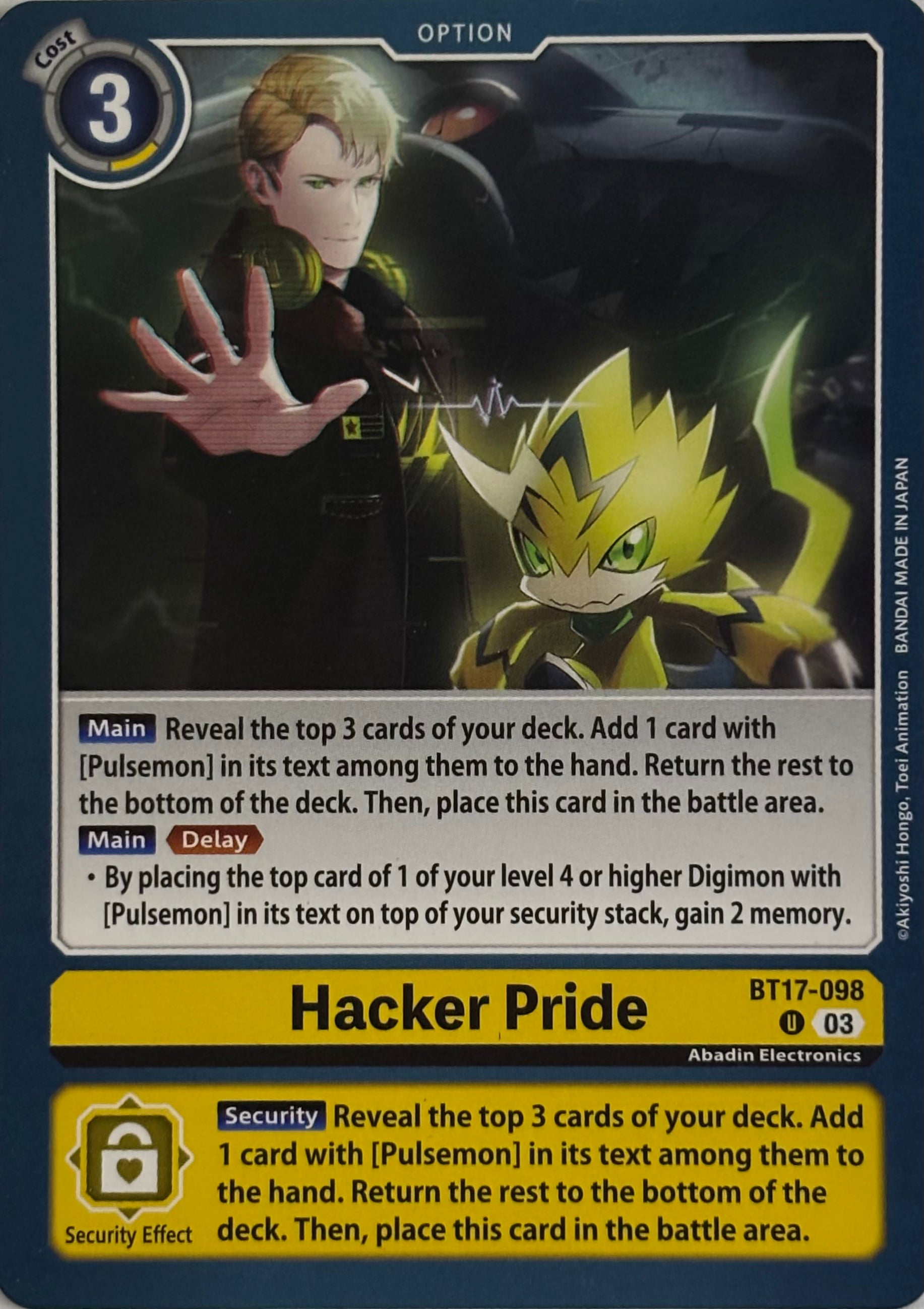 Digimon Tcg Hacker Pride Bt17-098