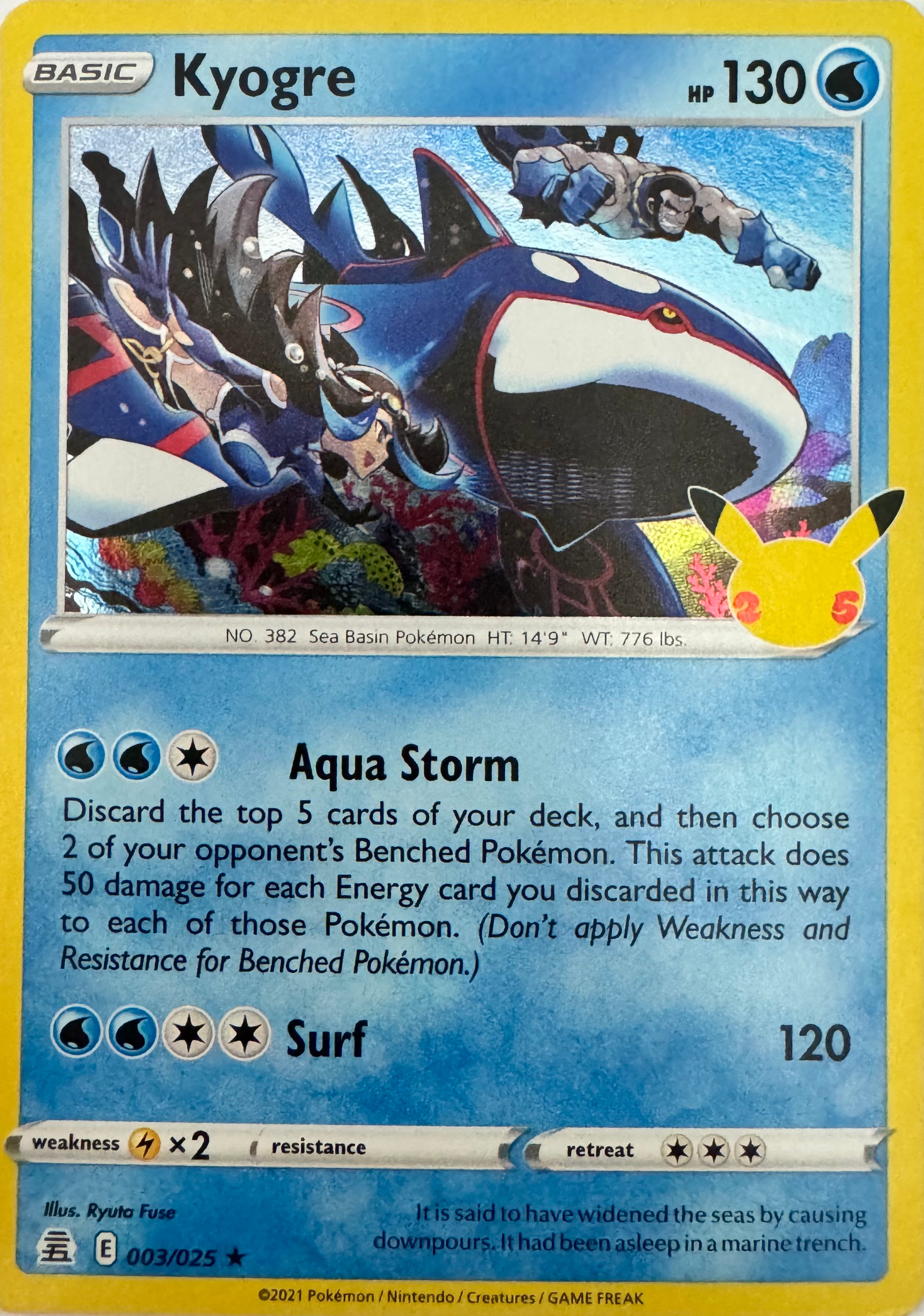 Pokemon Tcg Kyogre 003/025 Holo (CLB)