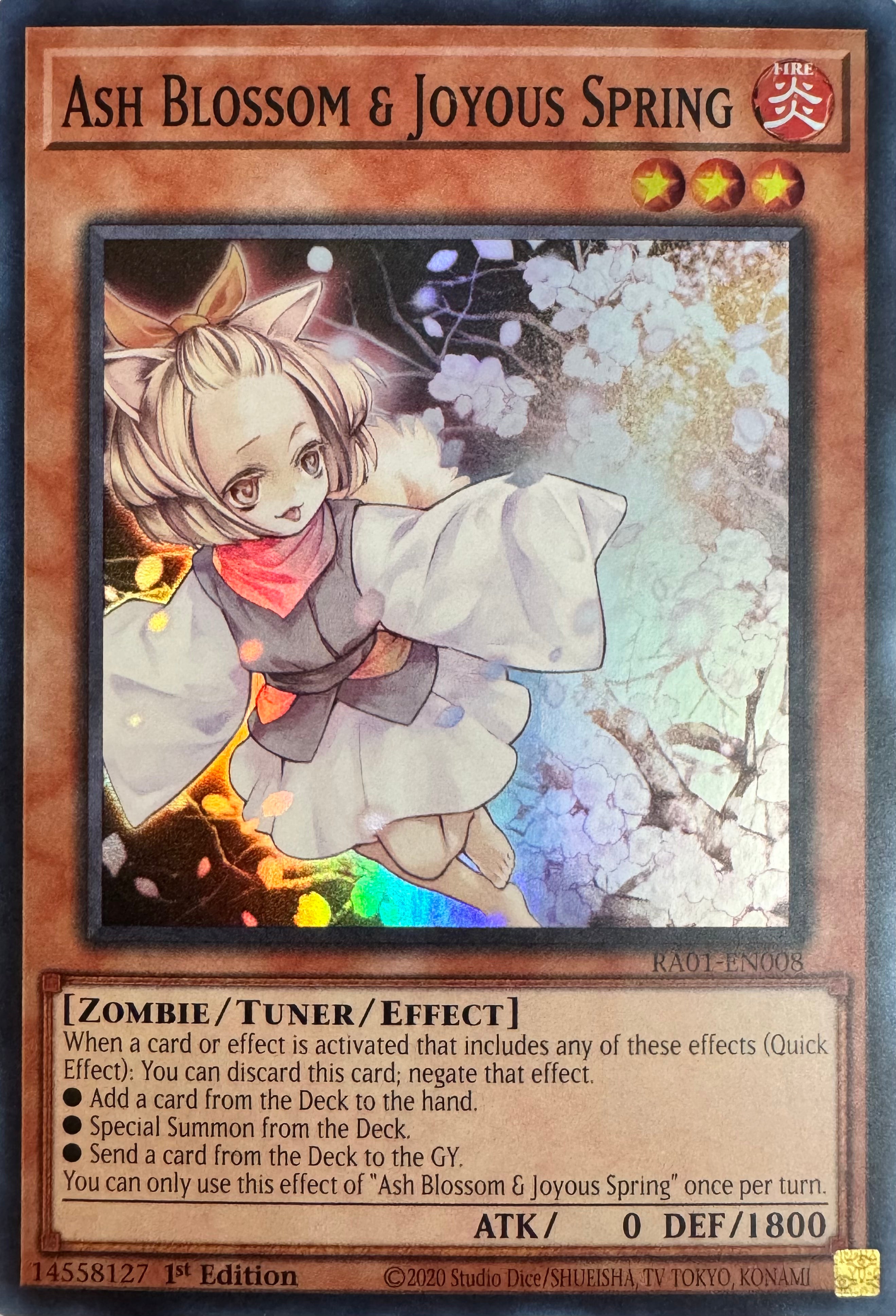 Yugioh! Ash Blossom & Joyous Spring Ra01-en008 1st Edition Super Rara