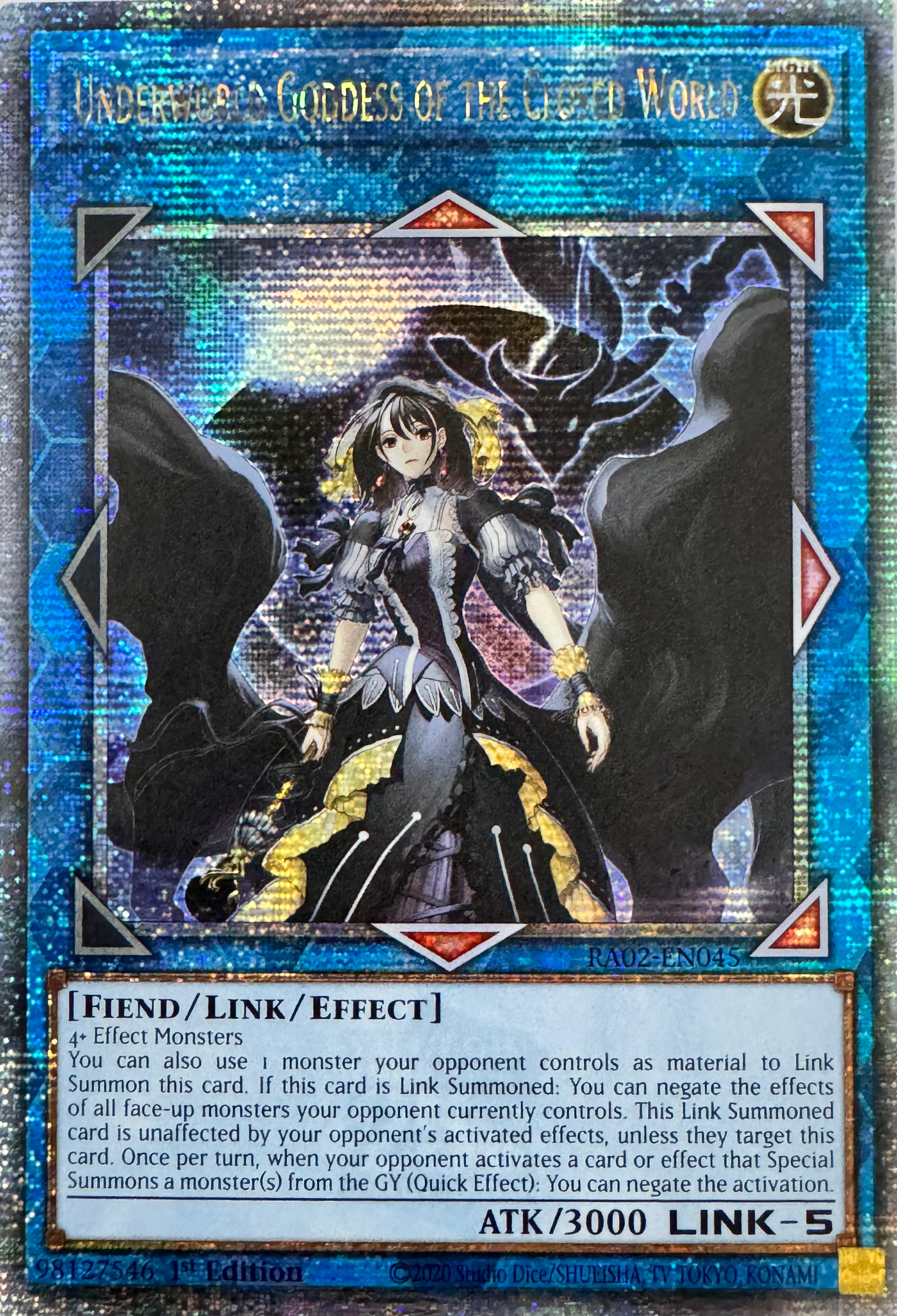 Yugioh! Underworld Goddess Of The Closed World Ra02-en045 1st Edition Quarter