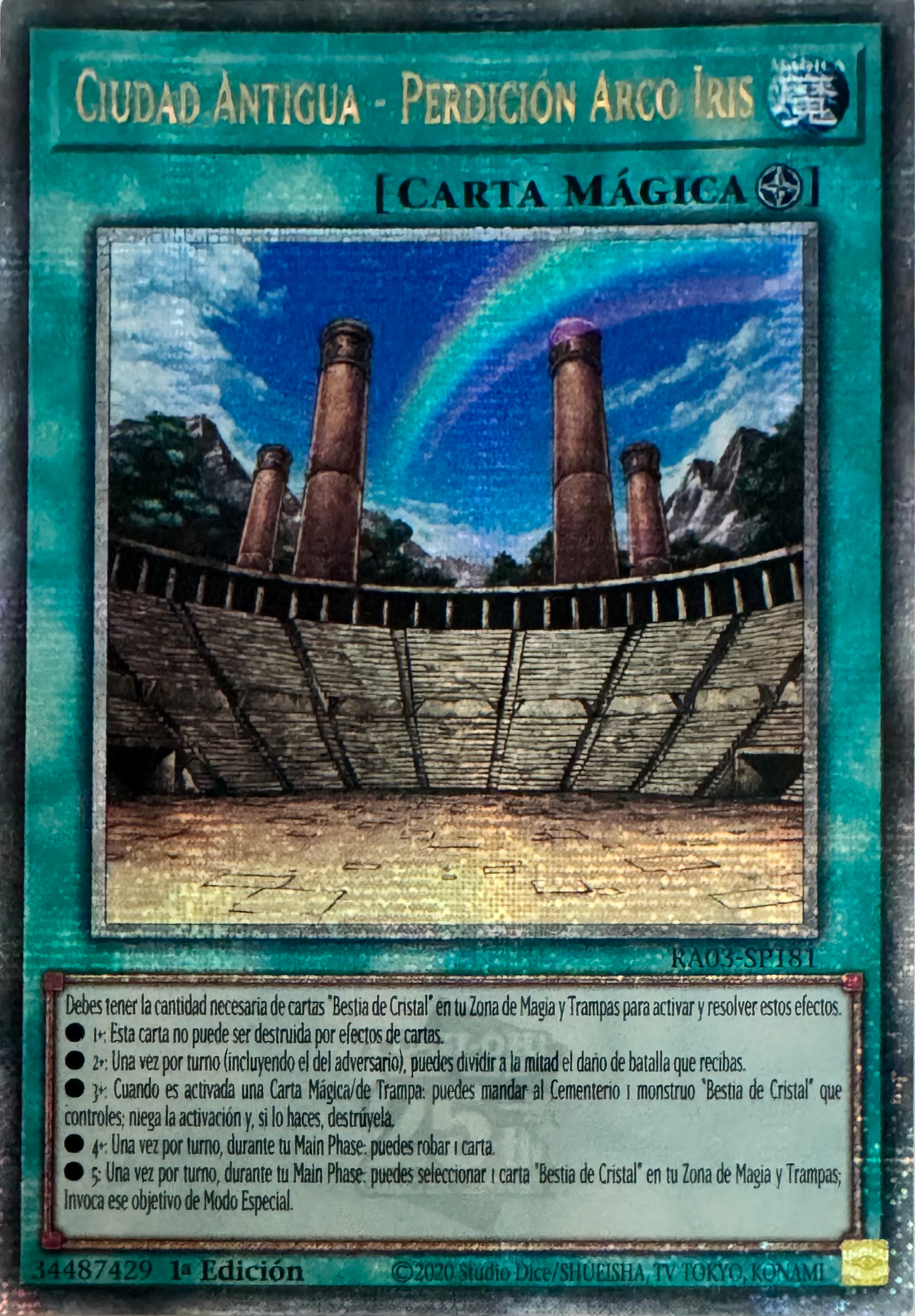 Yugioh! Ciudad Antigua - Perdición Arco Iris Ra03-sp181 1a Edición Quarter