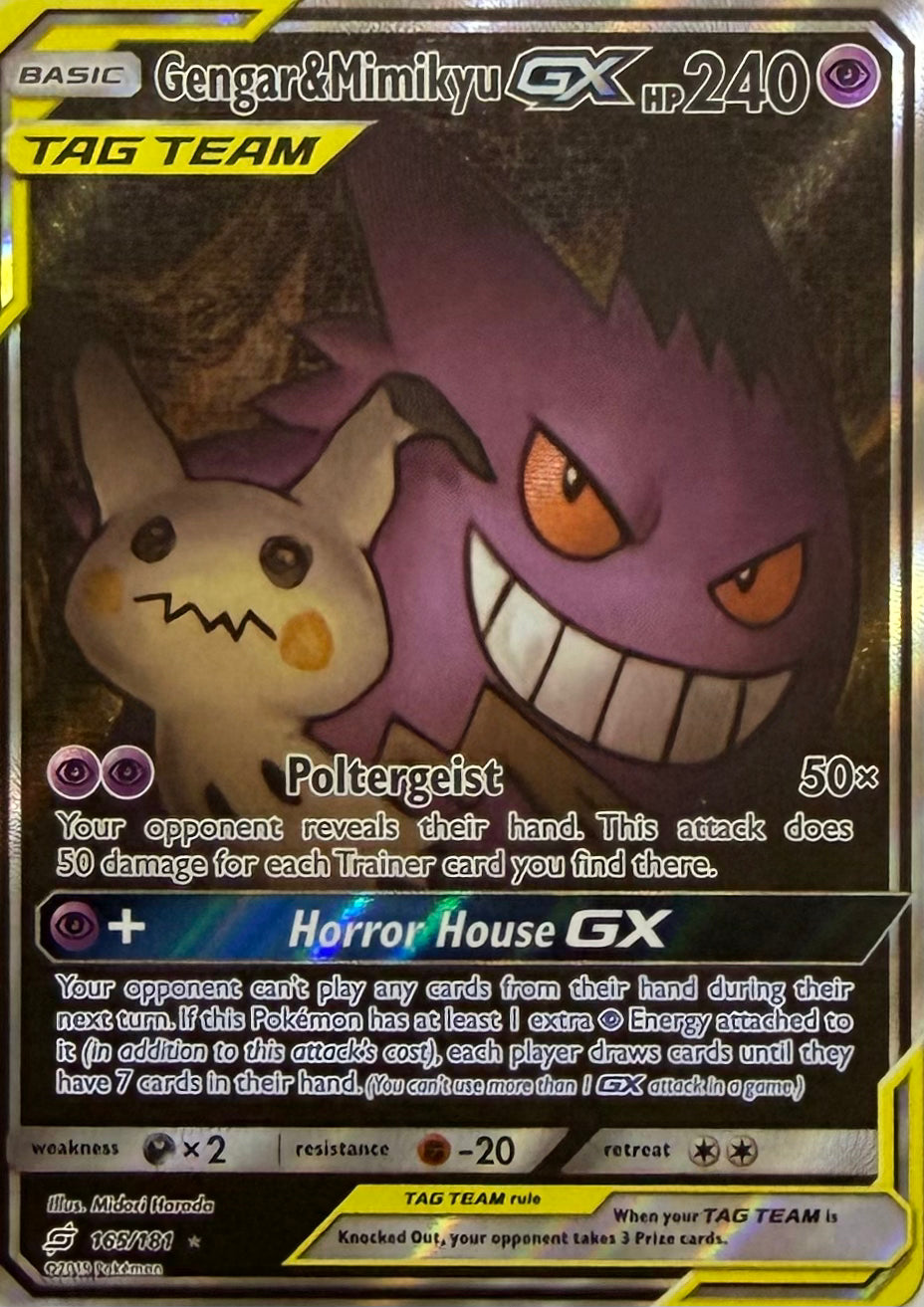 Pokemon Tcg Gengar & Mimikyu GX 165/181
