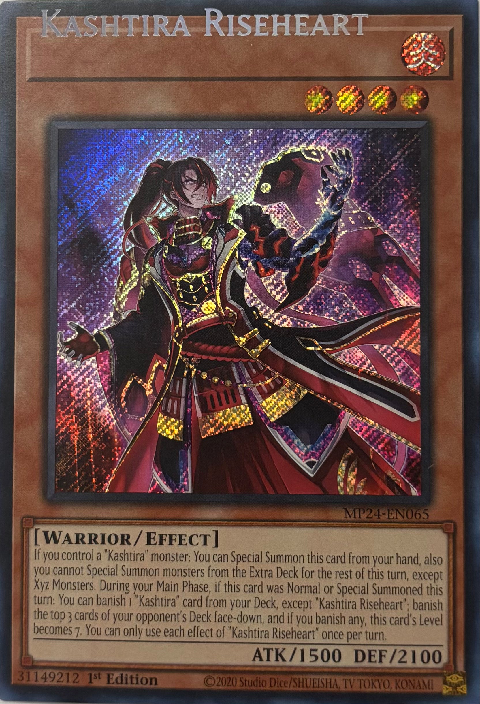 Yugioh! Kashtira Riseheart MP24-EN065 1st Edition Prismatic (Missprint)