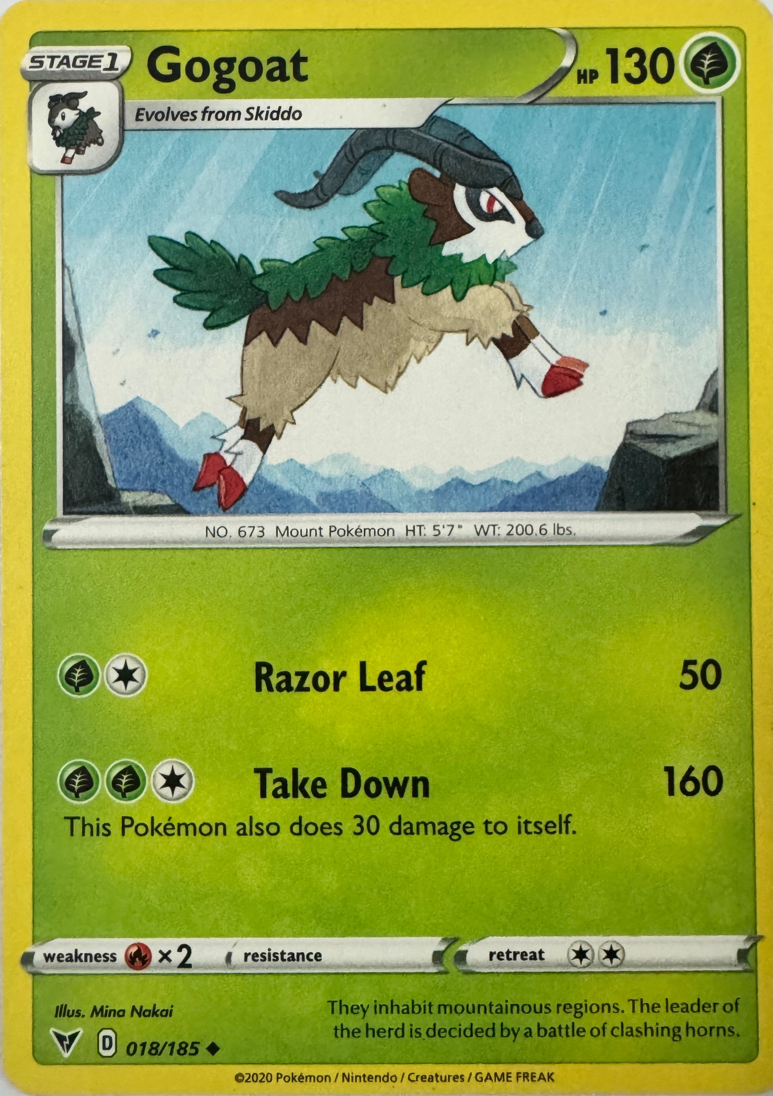 Pokemon Tcg Gogoat 018/185