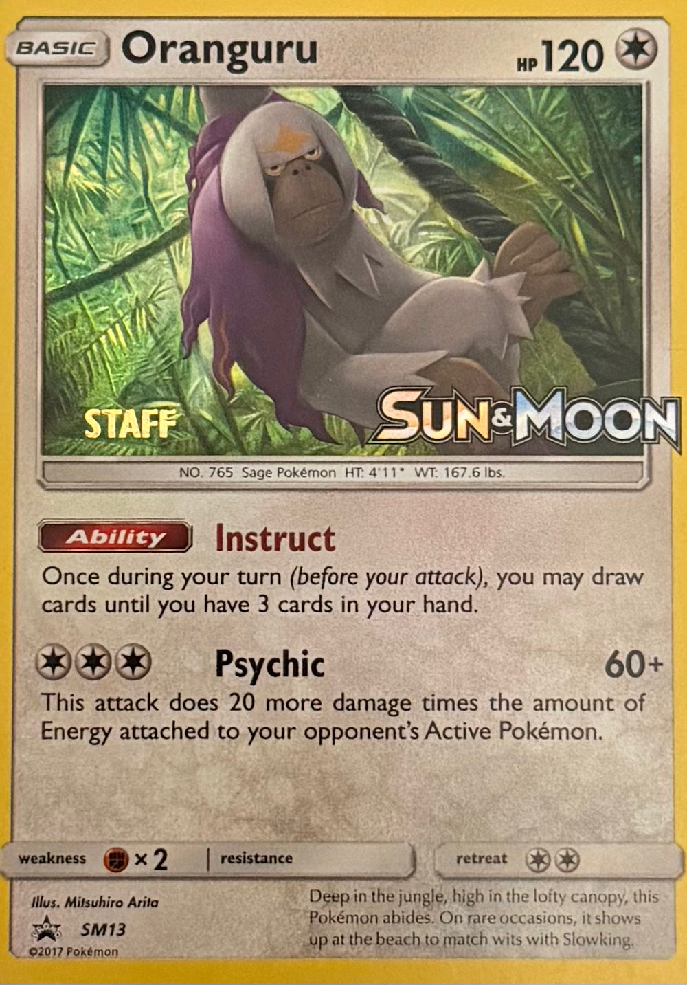 Pokemon Tcg Oranguru SM13 Staff