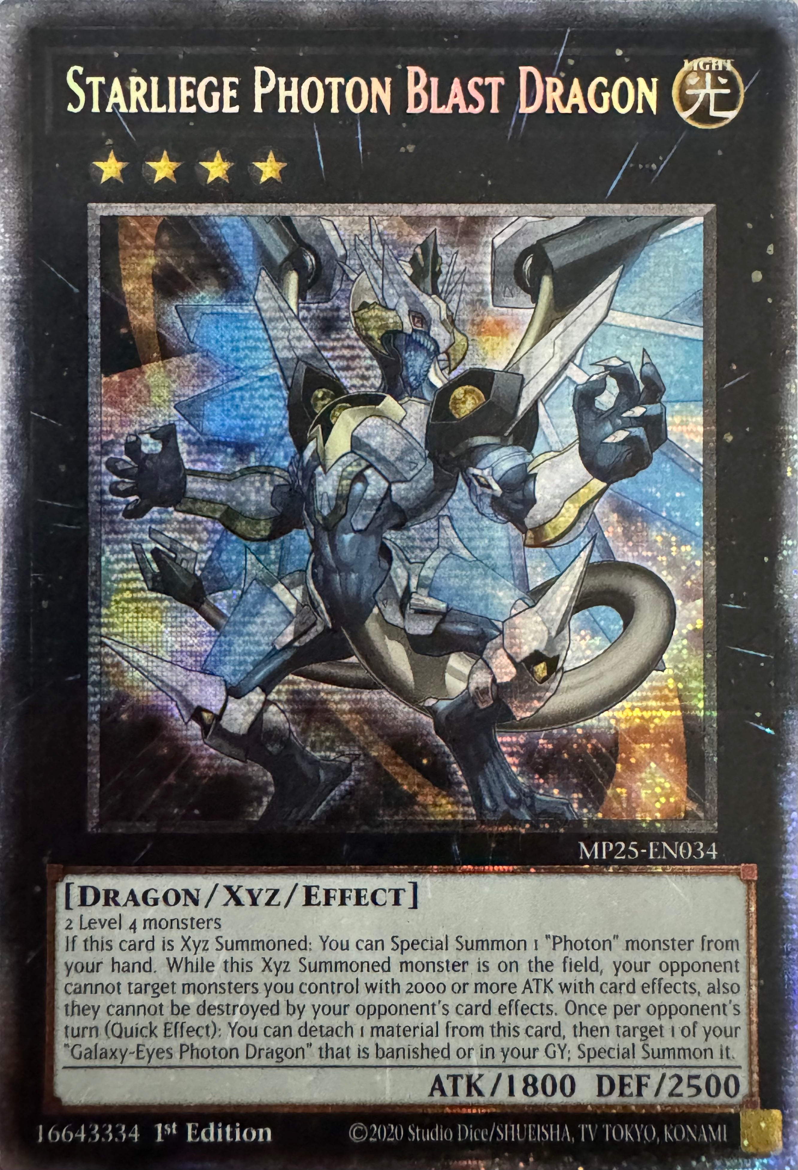 Yugioh! Starliege Photon Blast Dragon Mp25-en034 1st Edition Starlight