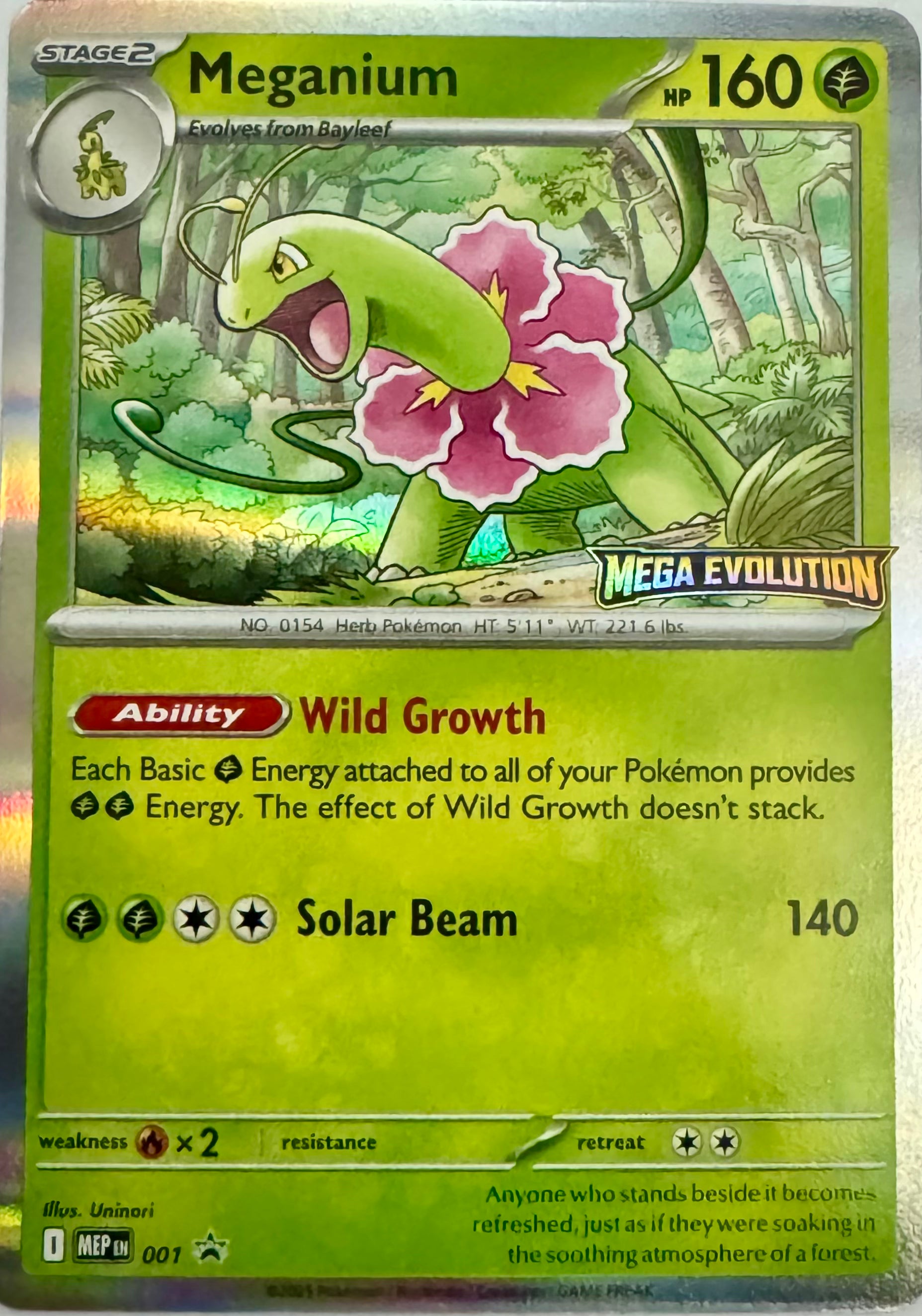 Pokemon Tcg Meganium 001 (MEP EN) Stamped