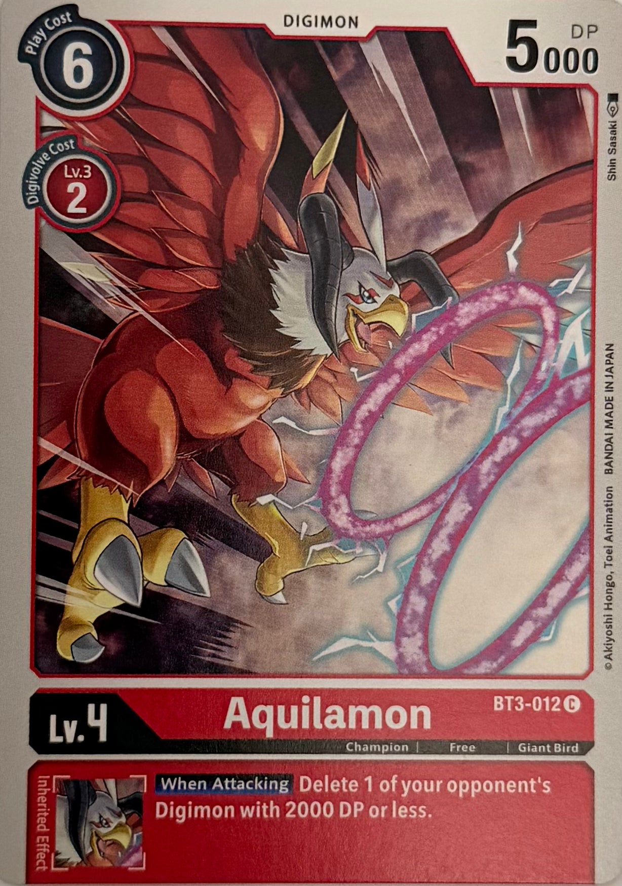 Digimon Tcg Aquilamon BT3-012