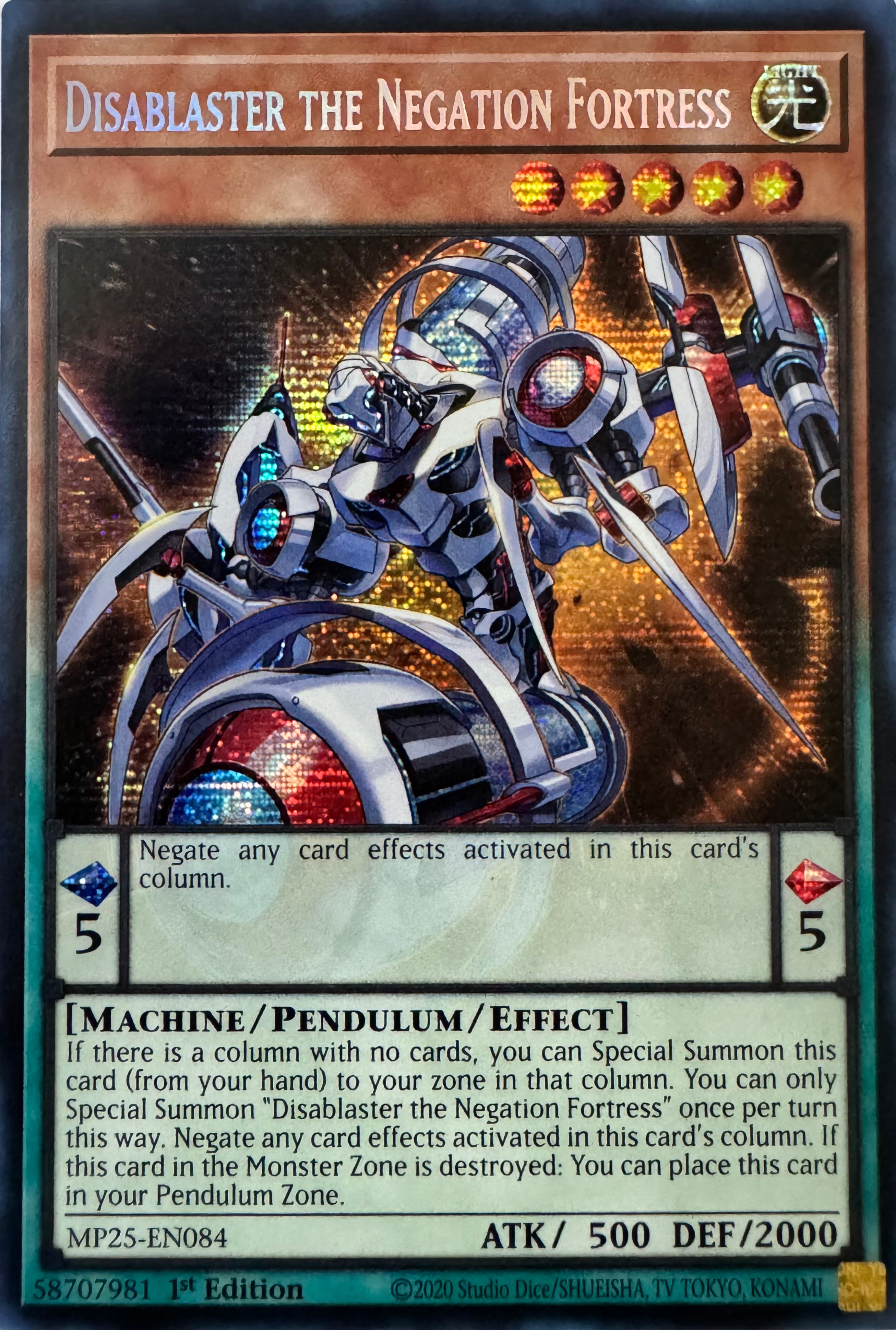 Yugioh! Disablaster The Negation Fortress Mo25-en084 1st Edition Prismatic