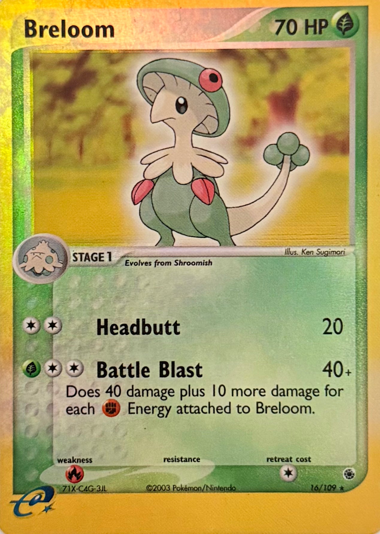 Pokemon Tcg Breloom 16/109 Reverse