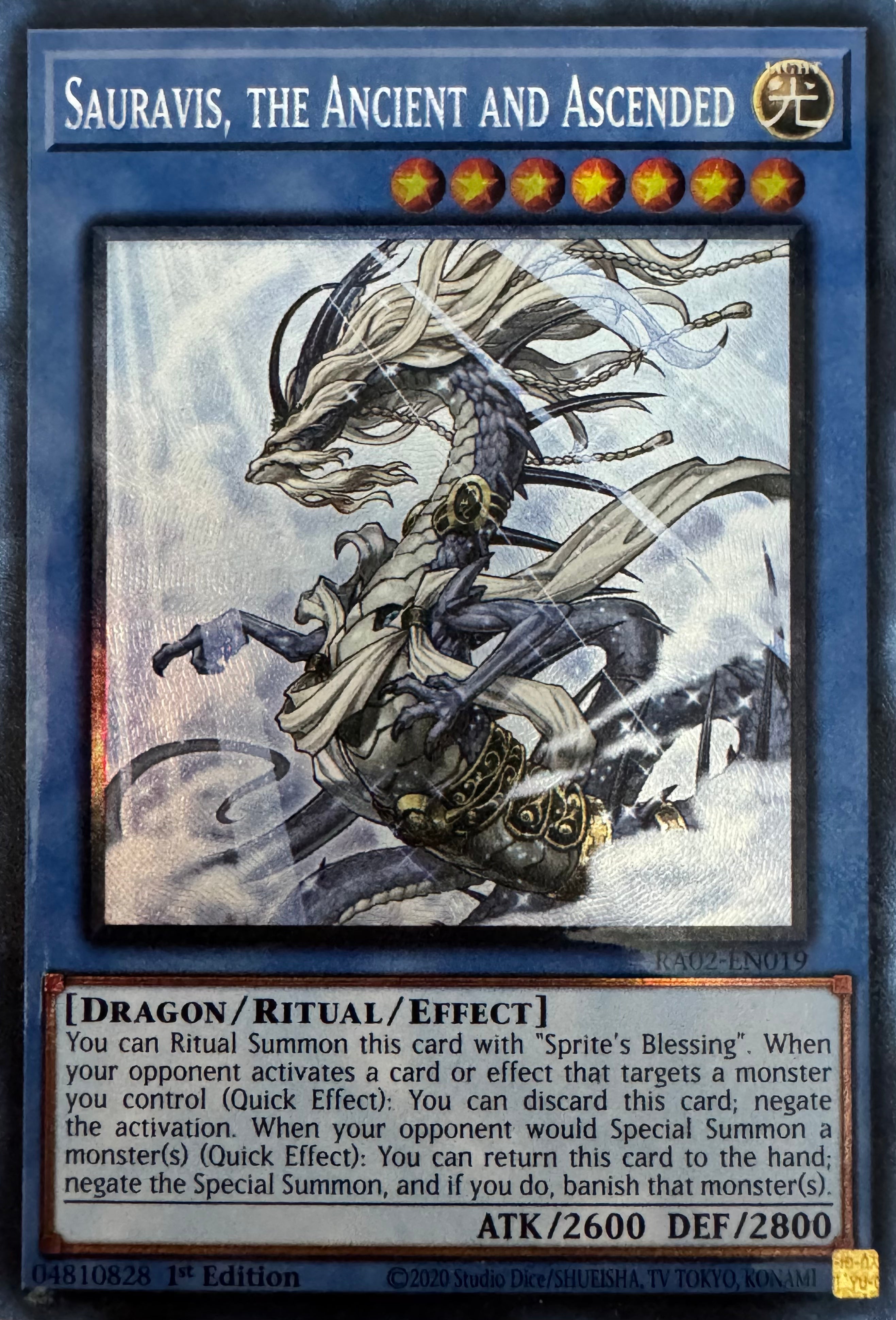 Yugioh! Sauravis, The Ancient And Ascended Ra02-en019 1st Edition Collector