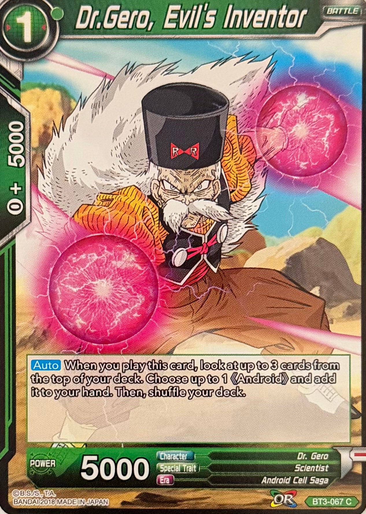 Dragon Ball Tcg Dr.Gero, Evil’s Inventor Bt3-067 C