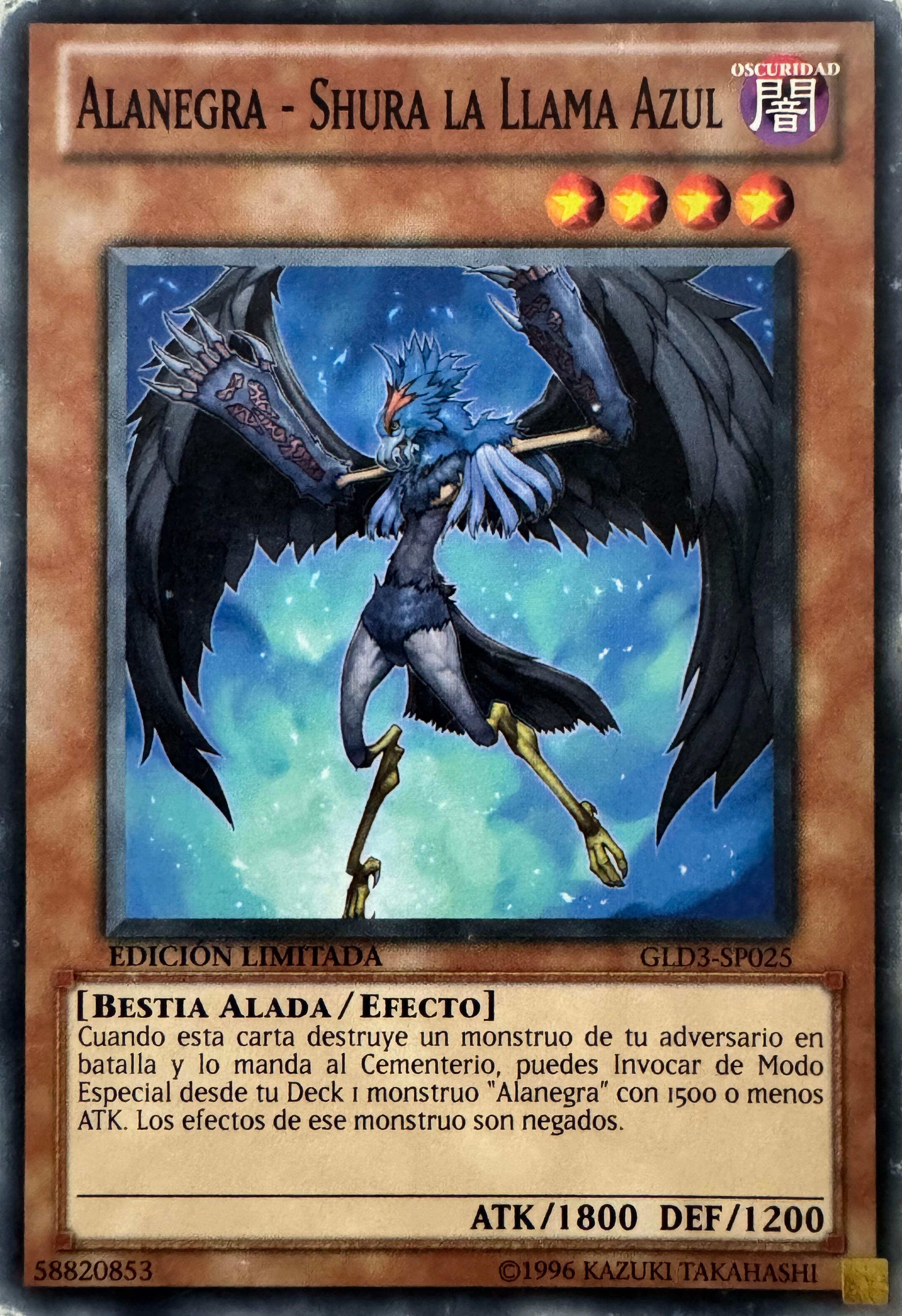 Yugioh! Alanegra - Shura La Llama Azul Gld3-sp025 Edición Limitada