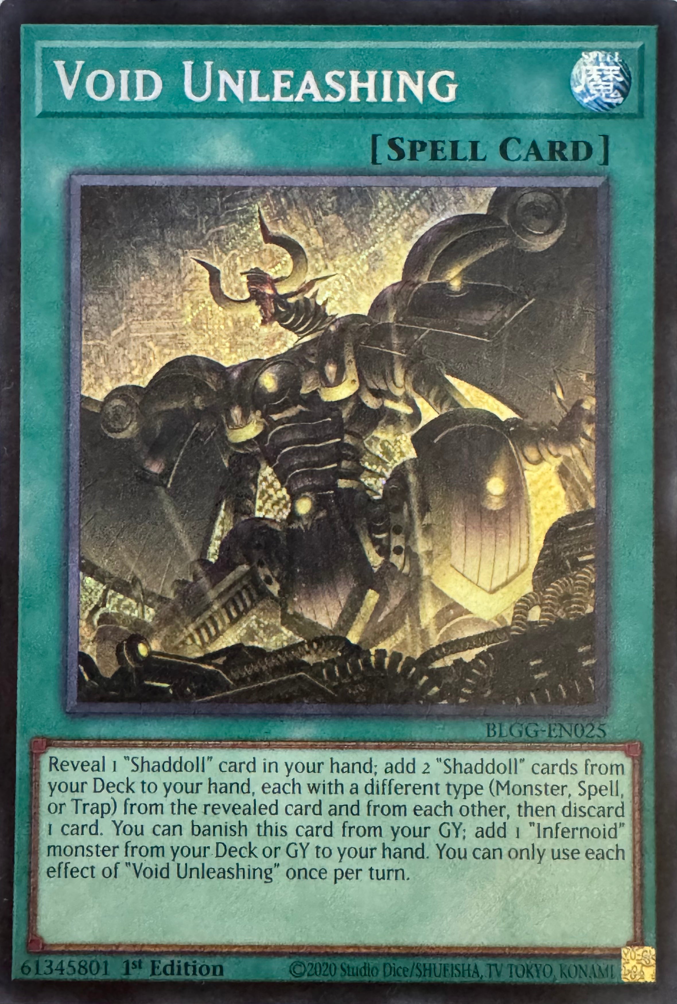 Yugioh! Void Unleashing Blgg-en025 1st Edition Secret