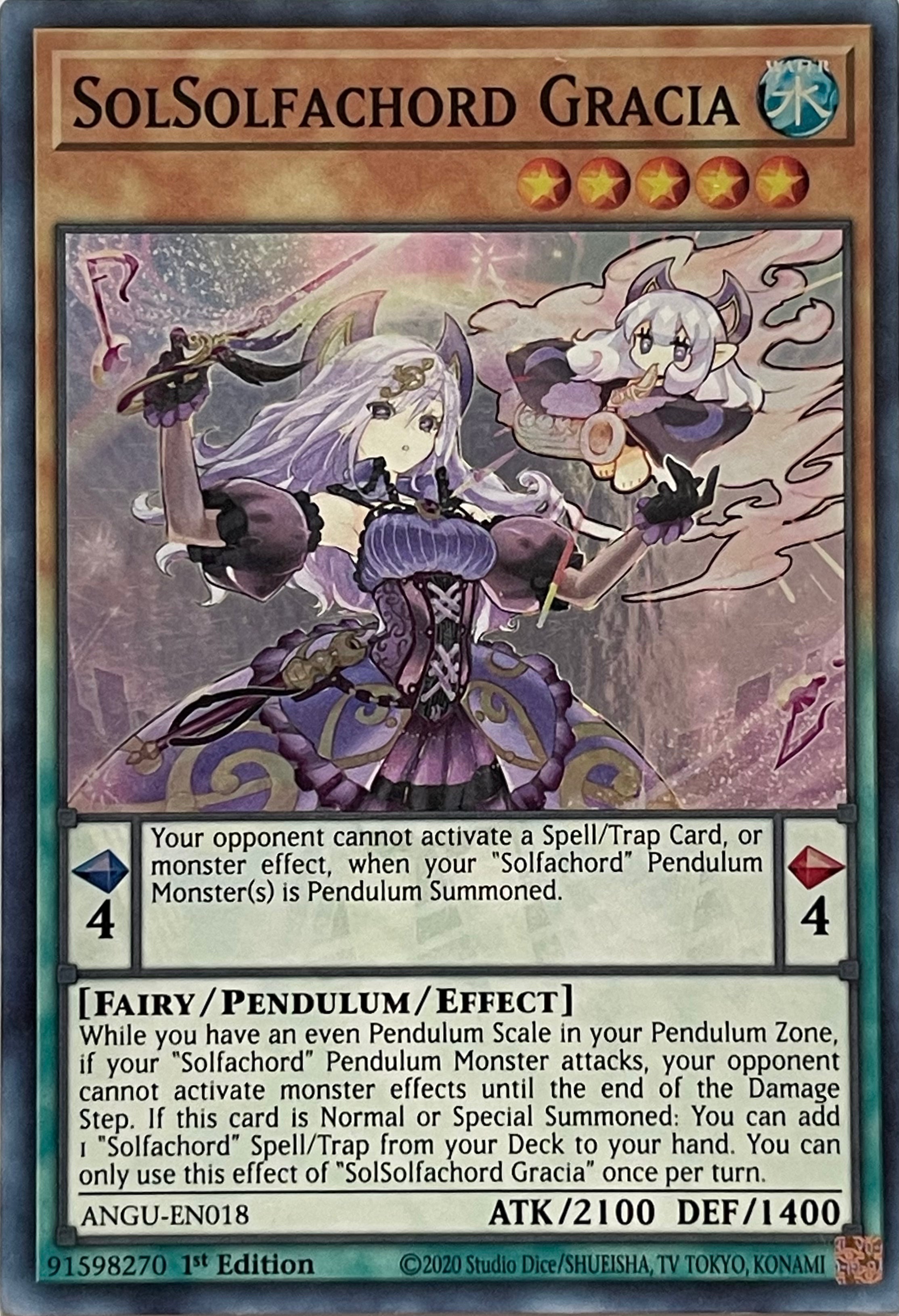 Yugioh! SolSolfachord Gracia ANGU-EN018 1st Edition Super