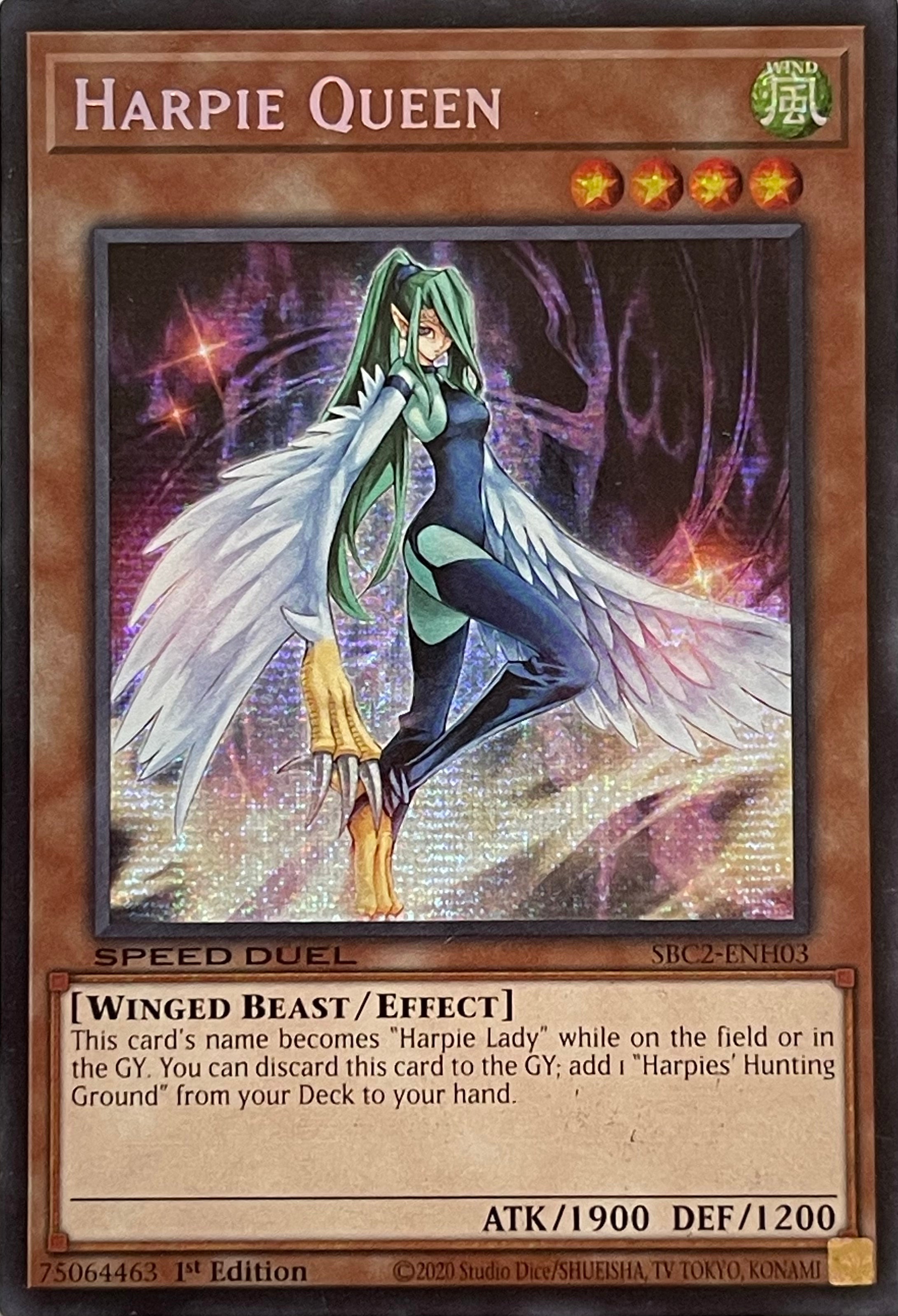 Yugioh! Harpie Queen SBC2-ENH03 1st Edition Prismatic Speed Duel
