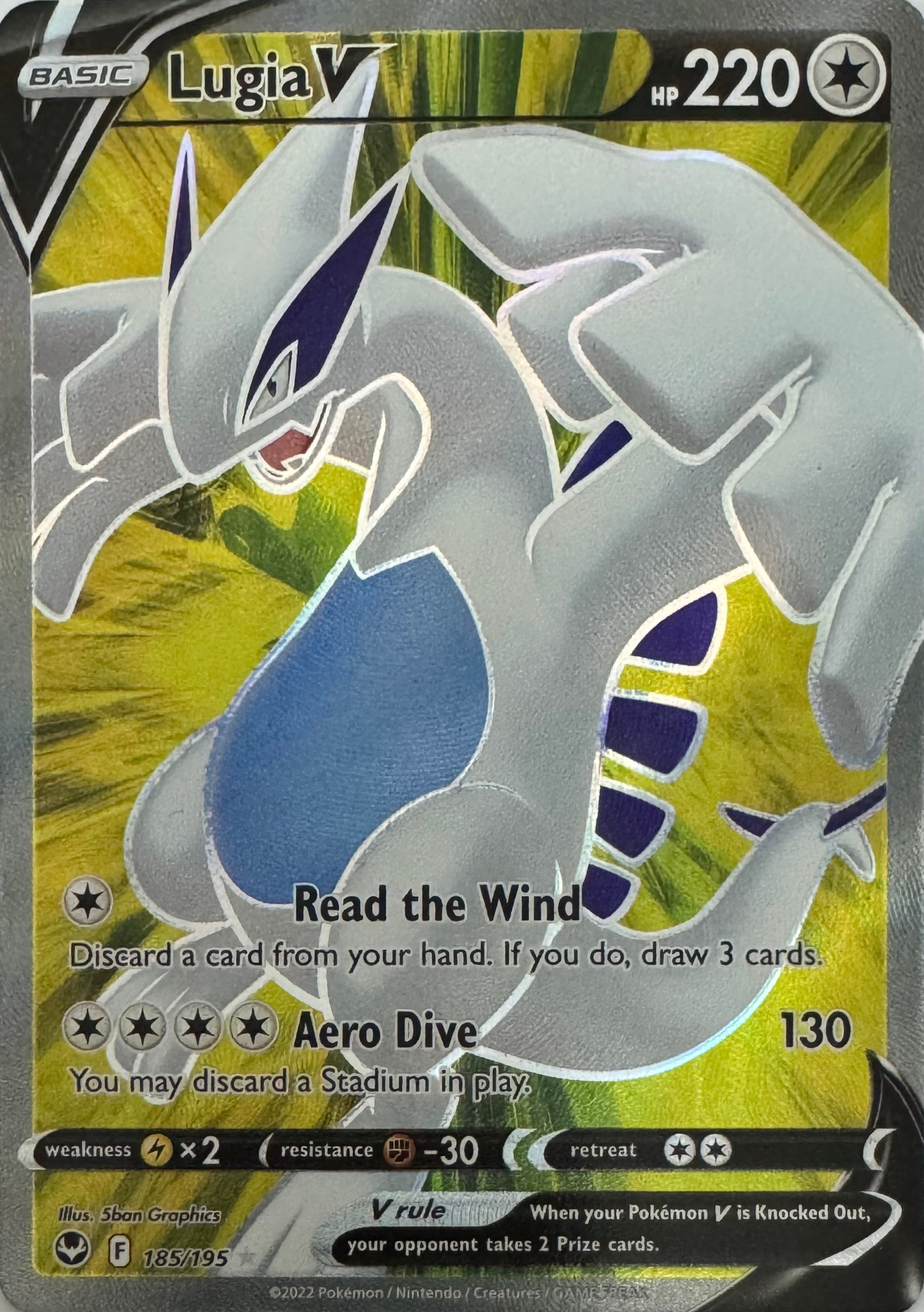 Pokemon Tcg Lugia V 185/195