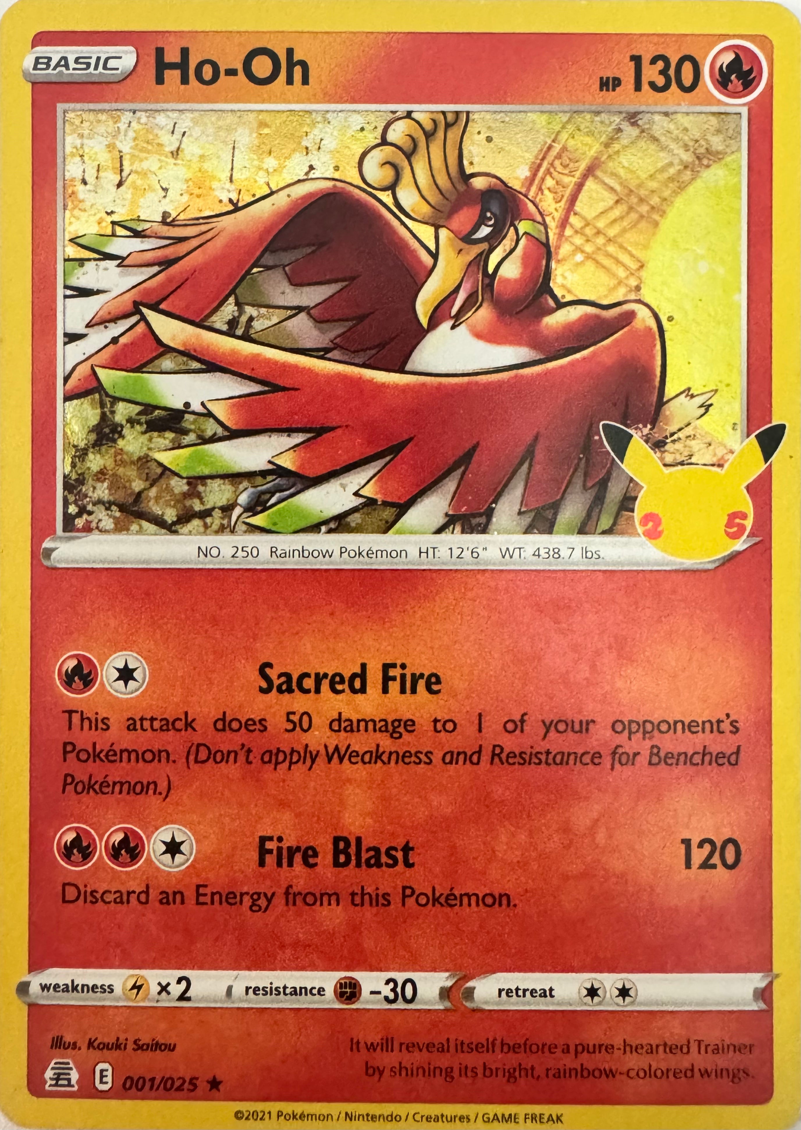 Pokemon Tcg Ho-Oh 001/025 Holo (Celebrations)