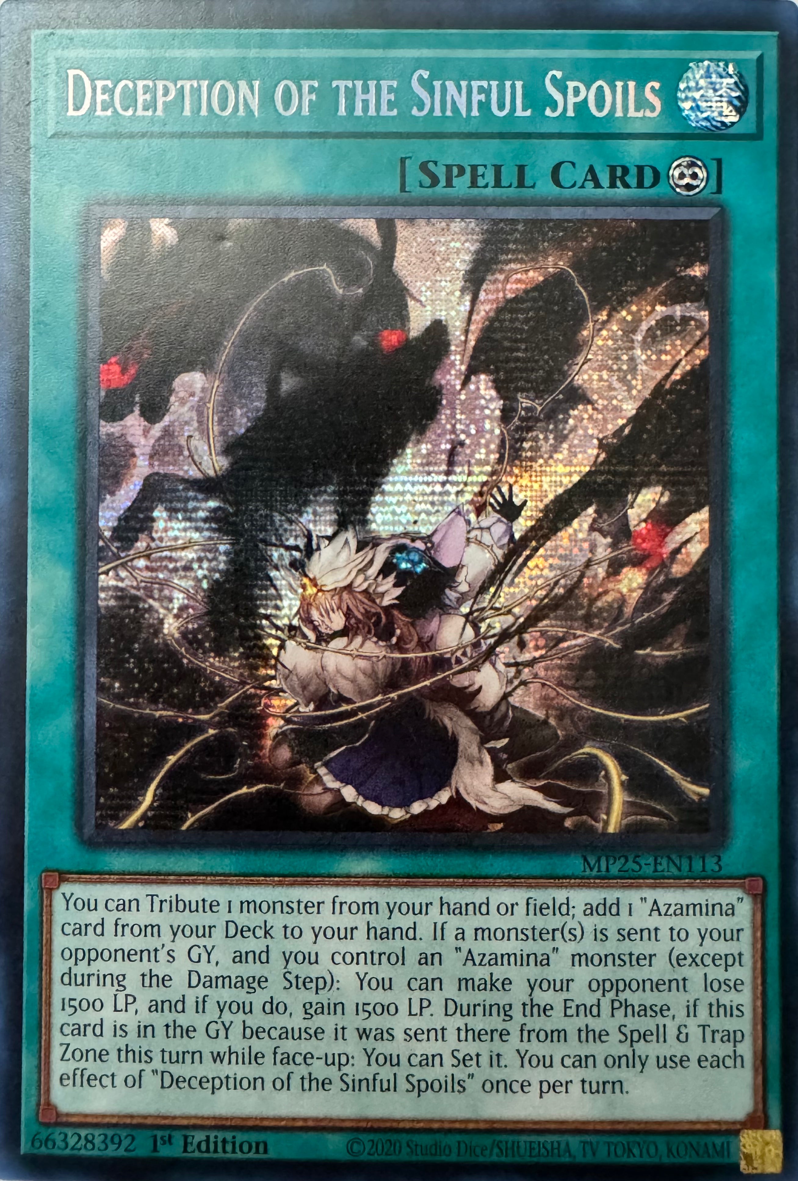 Yugioh! Deception Of The Sinful Spoils Mp25-en113 1st Edition Prismatic
