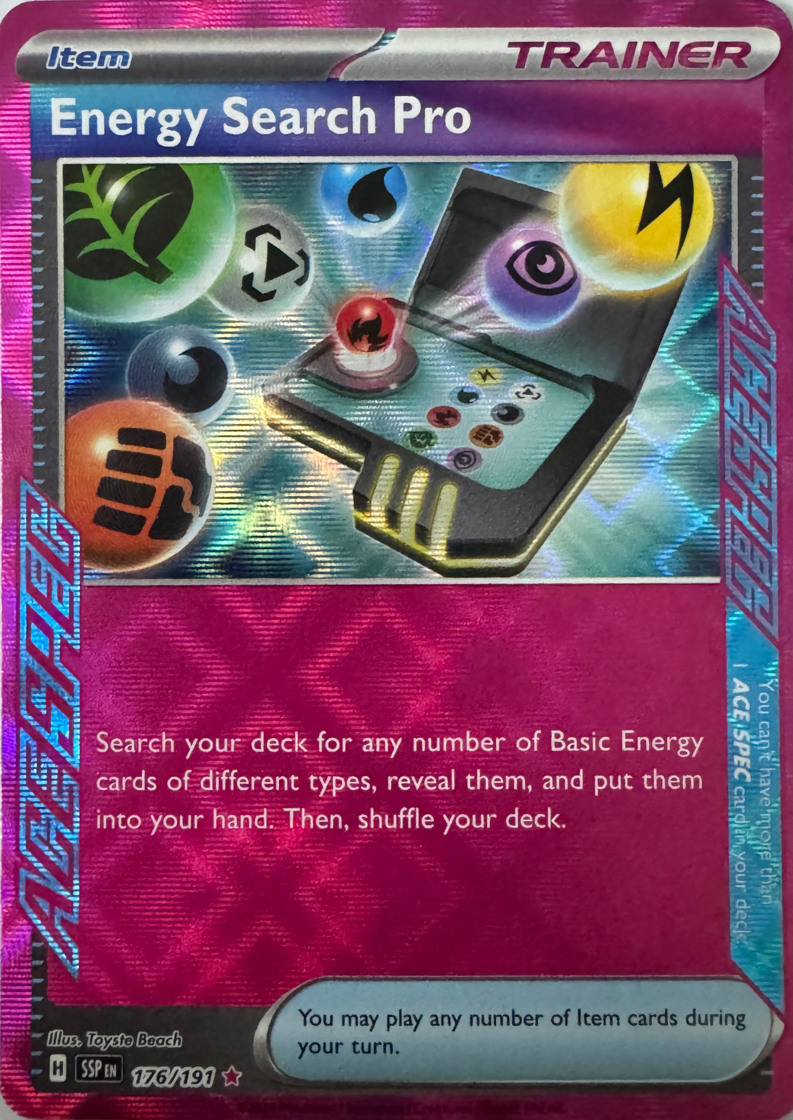 Pokemon Tcg Energy Search Pro 176/191 Ace Spec