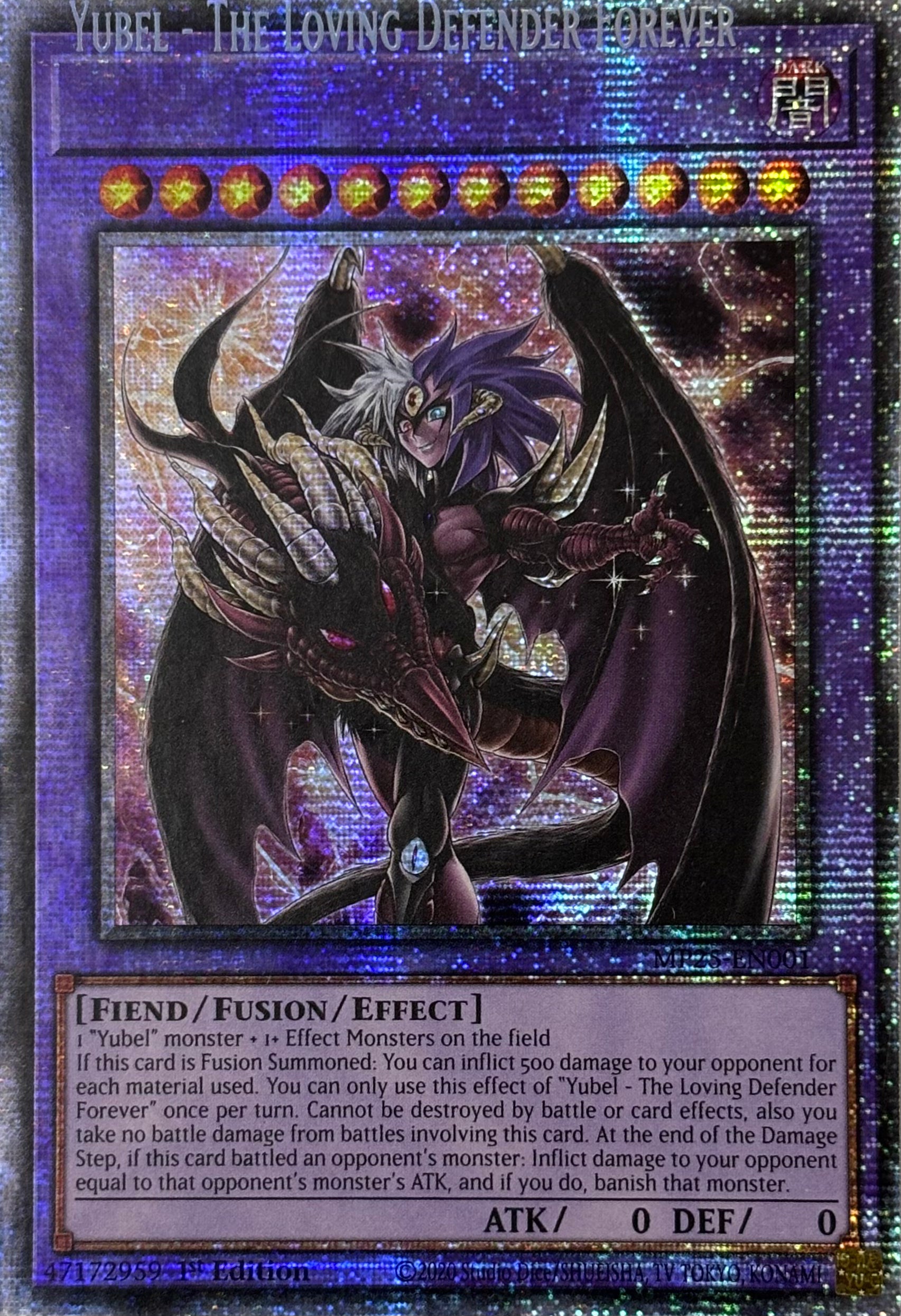 Yugioh! Yubel - The Loving Defender Forever Mp25-en001 1st Edition Starlight (Misprint)