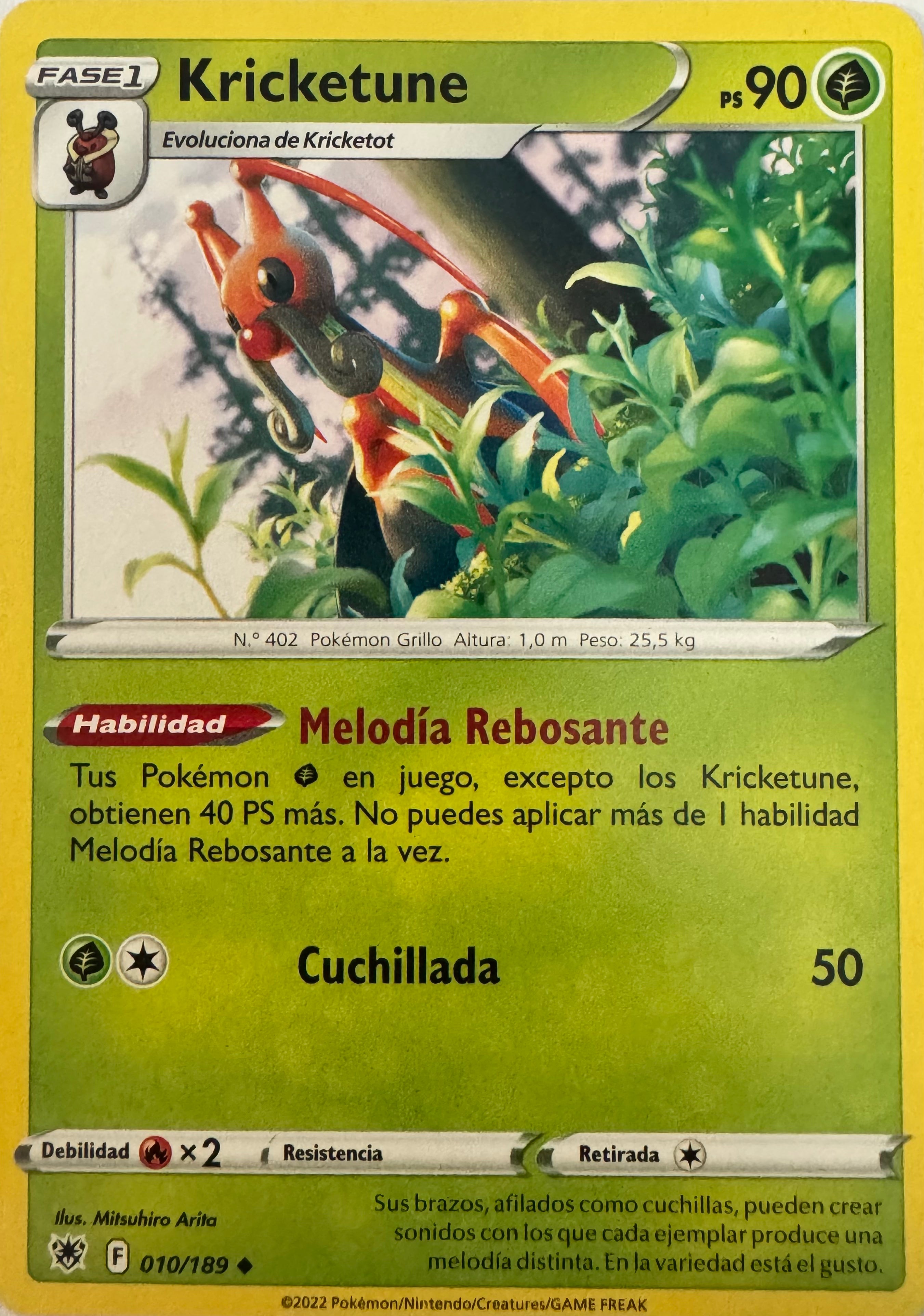 Pokemon Tcg Kricketune 010/189 (Español)