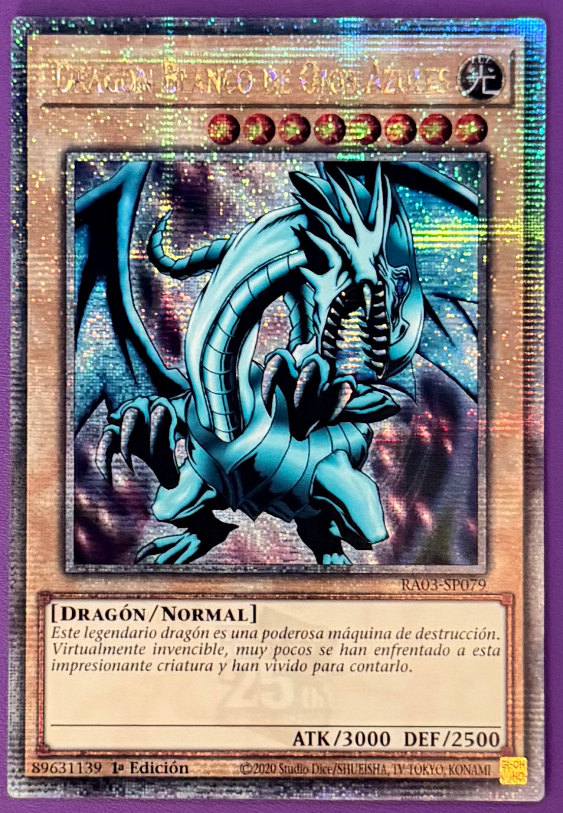 Yugioh! Dragón Blanco De Ojos Azules Ra03-Sp079 Quarter Century