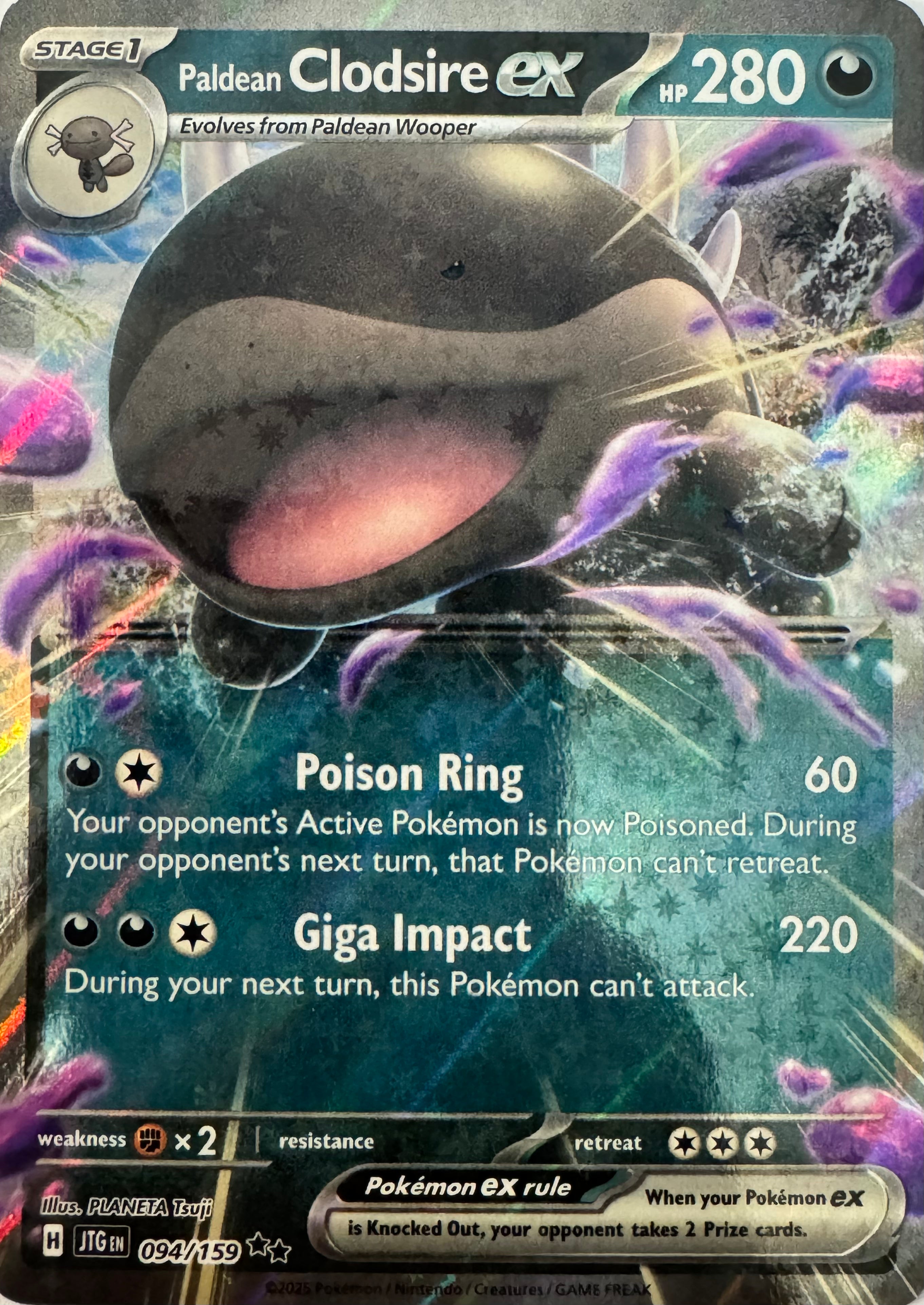 Pokemon Tcg Paldean Clodsire Ex 094/159