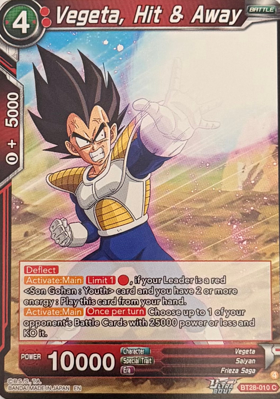 Dragon Ball Tcg Vegeta, Hit & Away BT28-010