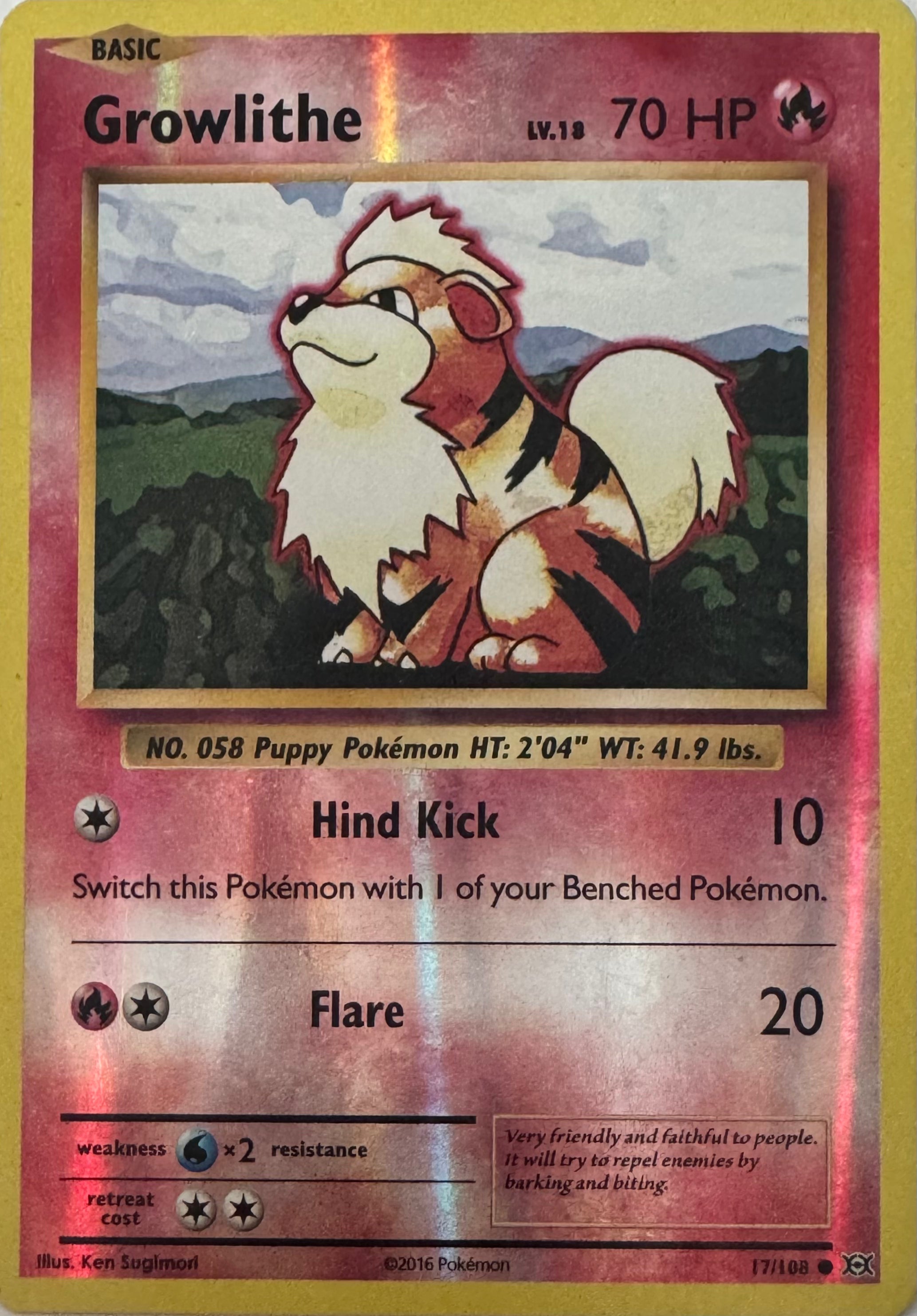 Pokemon Tcg Growlithe 17/108 Reverse