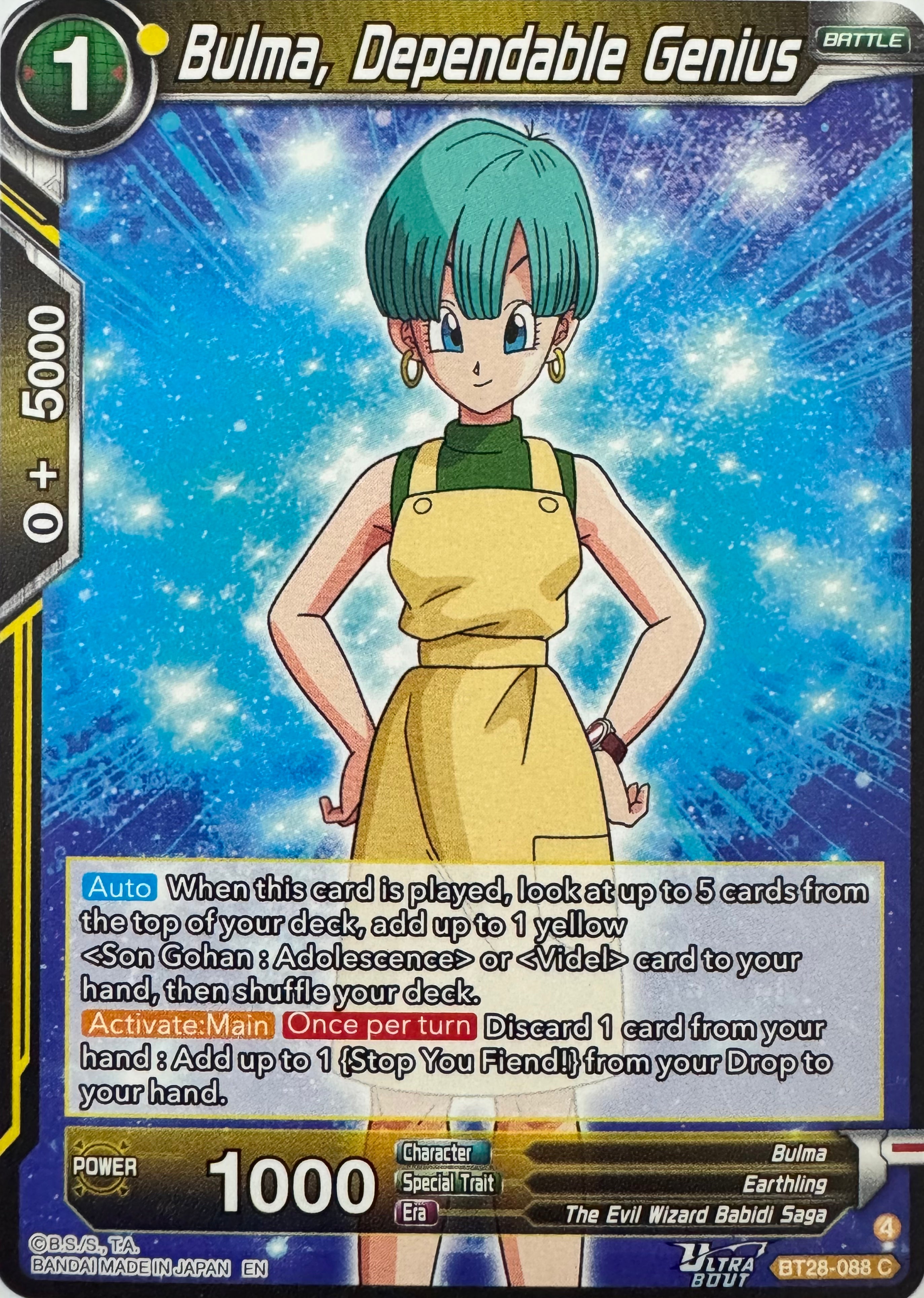 Dragon Ball Tcg Bulma, Dependable Genius Bt28-088