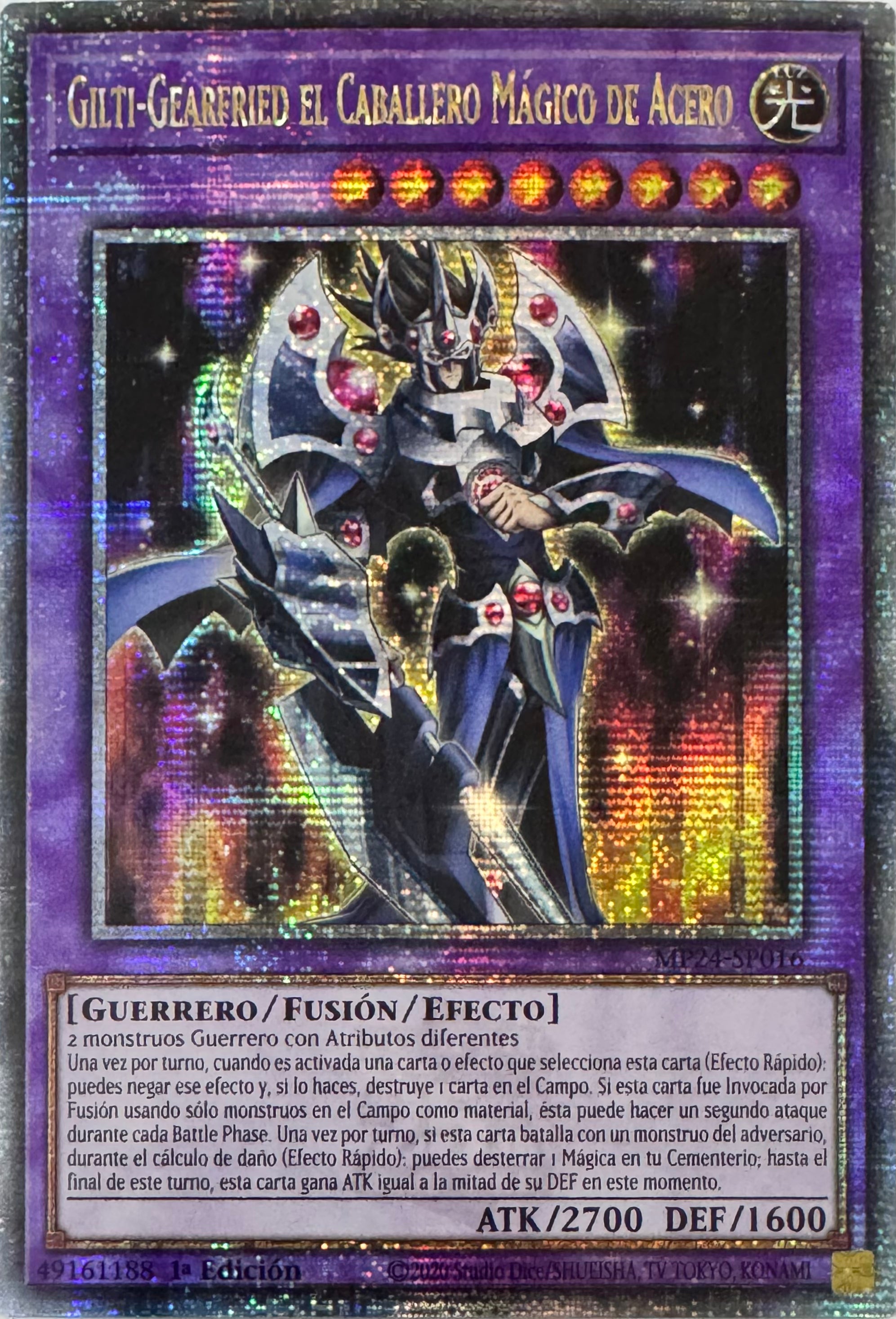 Yugioh! Gilti-Gearfried El Caballero Mágico De Acero Mp24-sp016 1a Edición Quarter