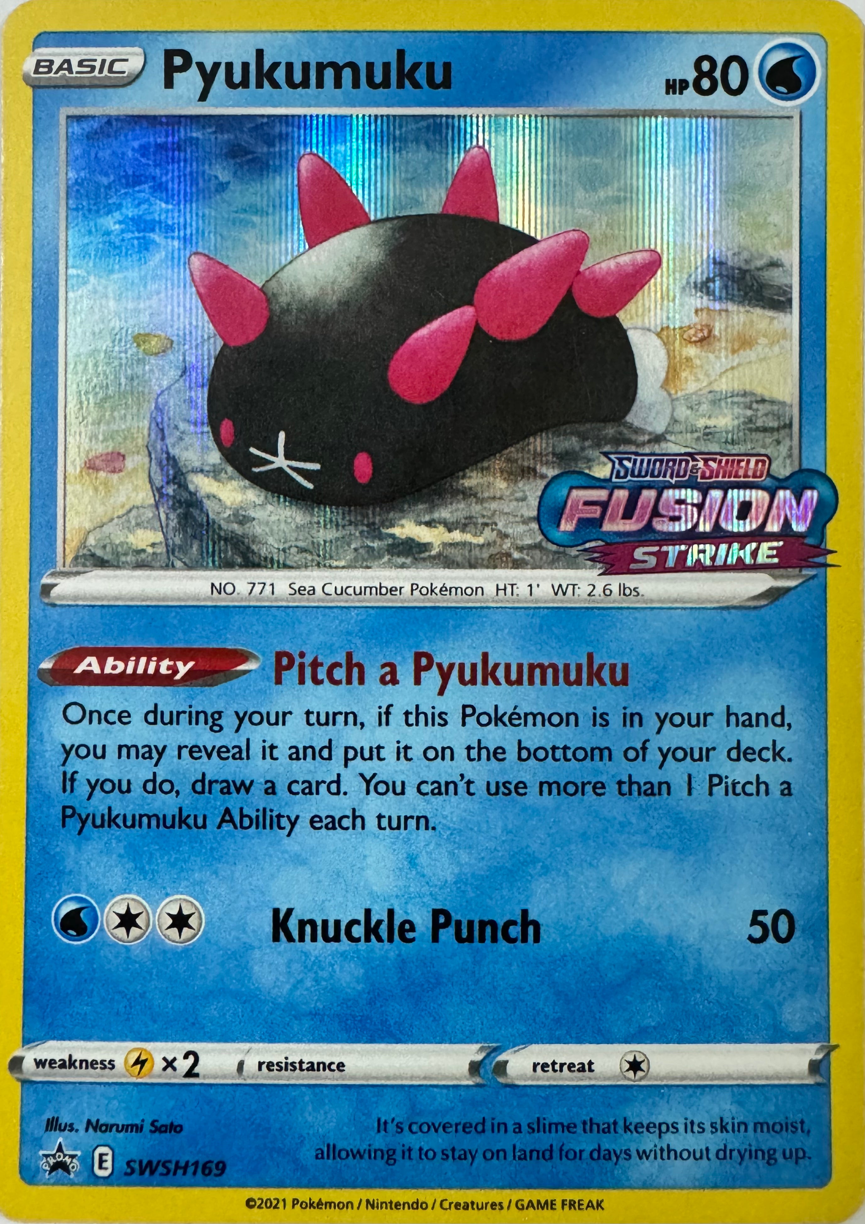 Pokemon Tcg Pyukumuku Swsh169 Holo Promo (Prerelease)