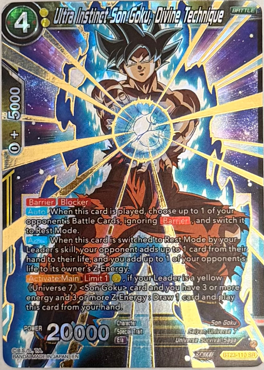 Dragon Ball Tcg Ultra Instinct Son Goku, Divine Technique Bt23-110