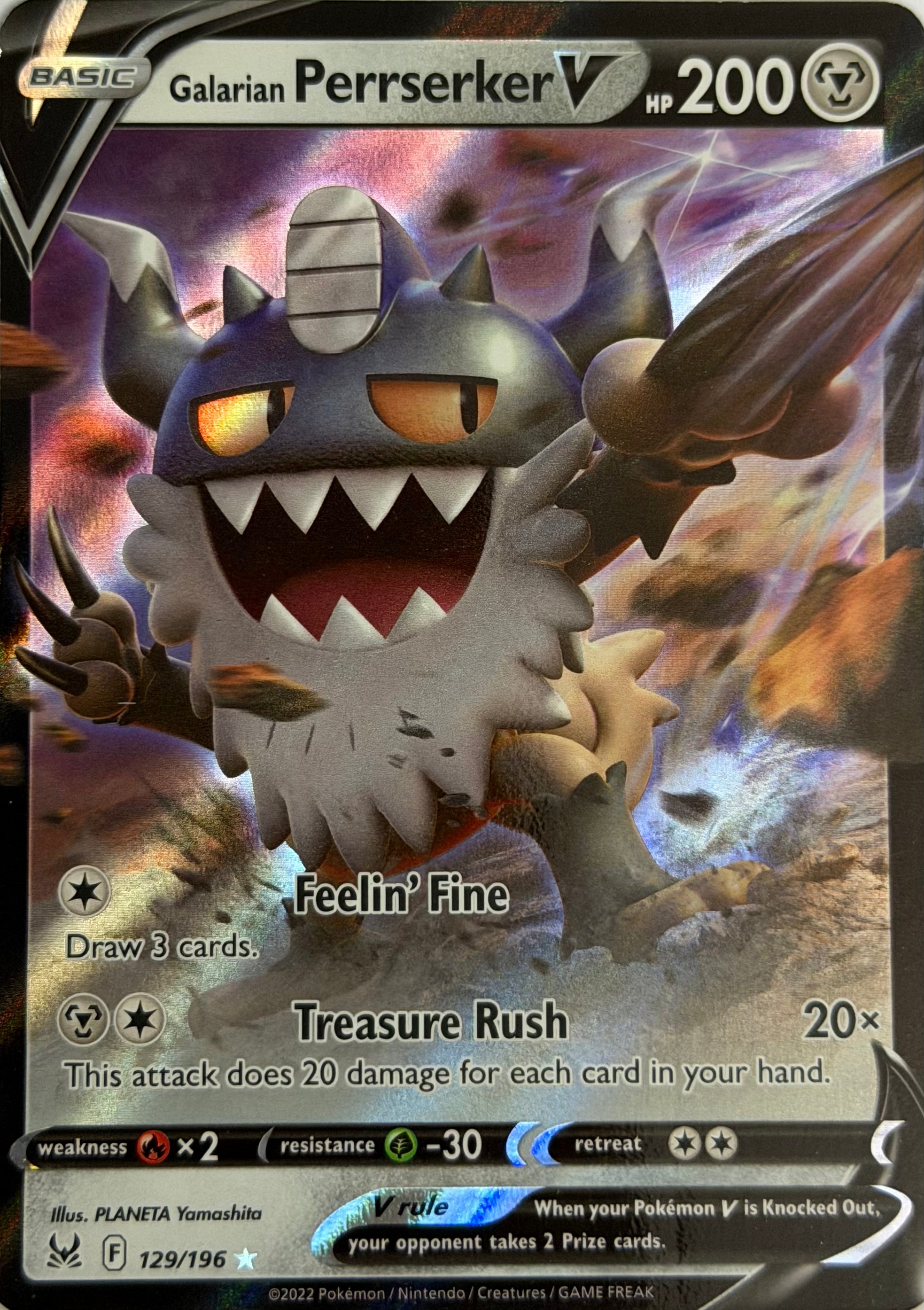 Pokemon Tcg Galarian Perrserker V 129/196