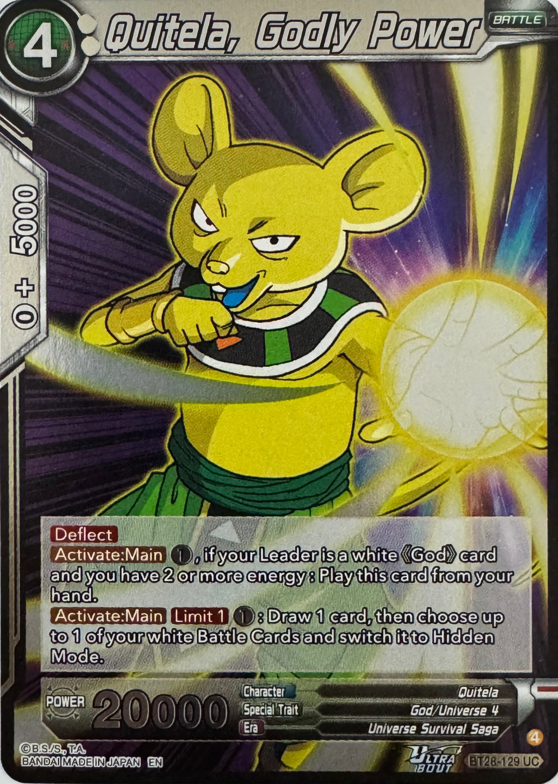 Dragon Ball Tcg Quitela, Godly Power Bt28-129 Foil