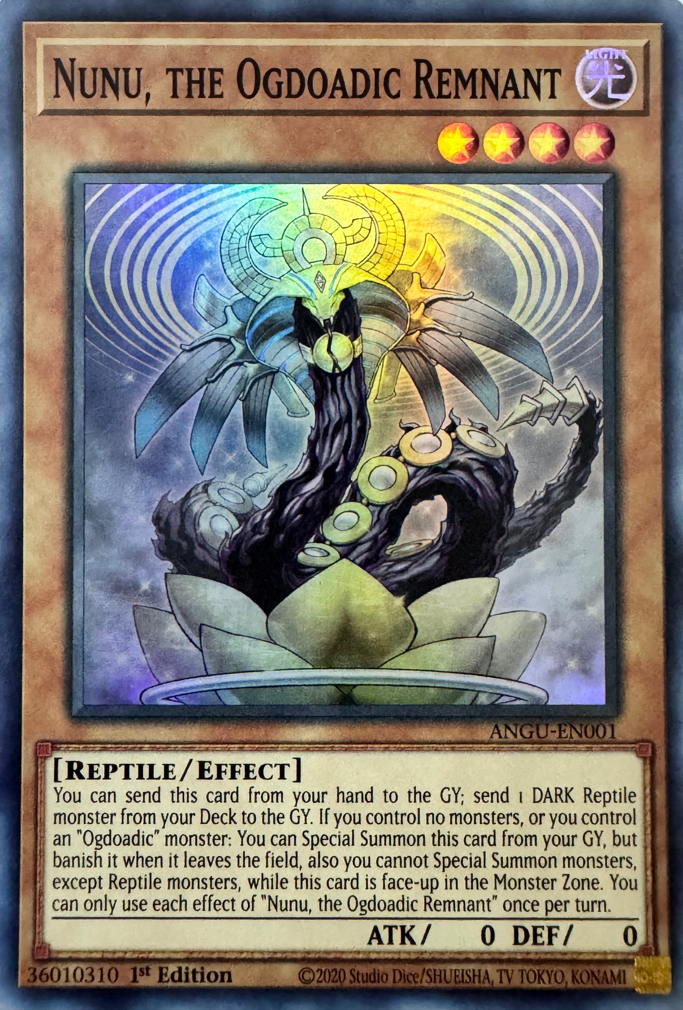 Yugioh! Nunu, The Ogdoadic Remnant Angu-en001 1st Edition Super Rare