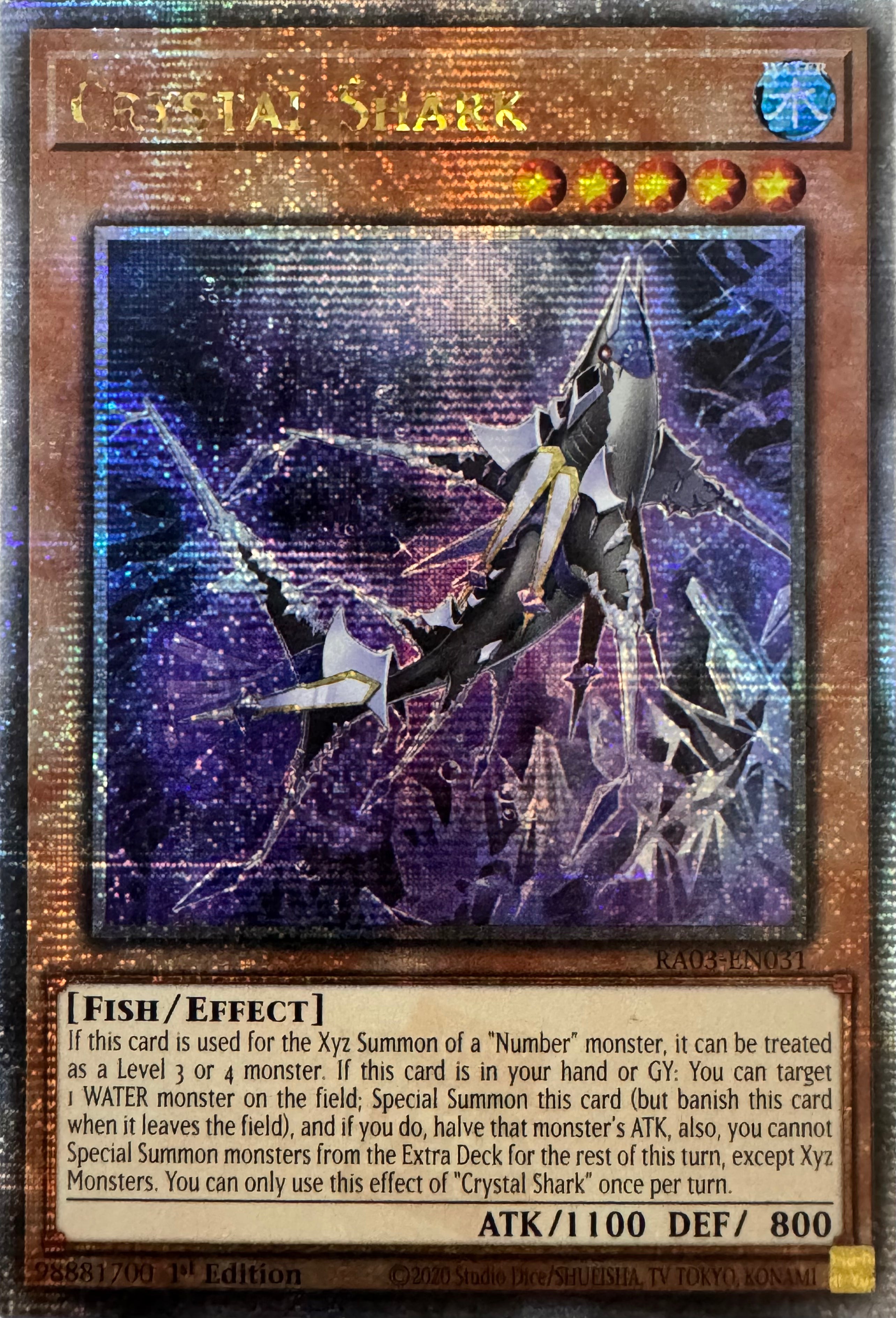 Yugioh! Crystal Shark Ra03-en031 1st Edition Quarter