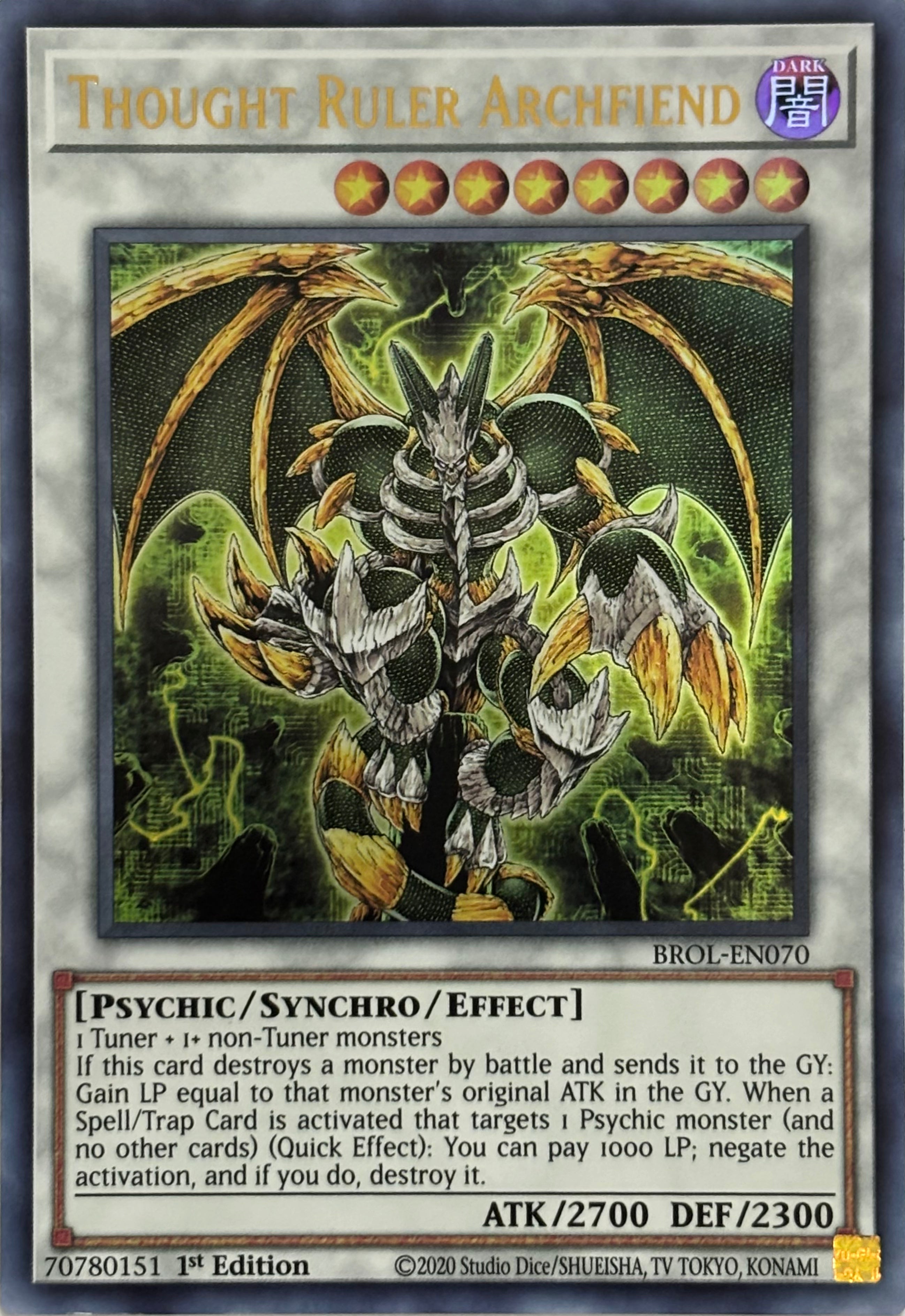 Yugioh! Thought Ruler Archfiend BROL-EN070 1st Edition Ultra