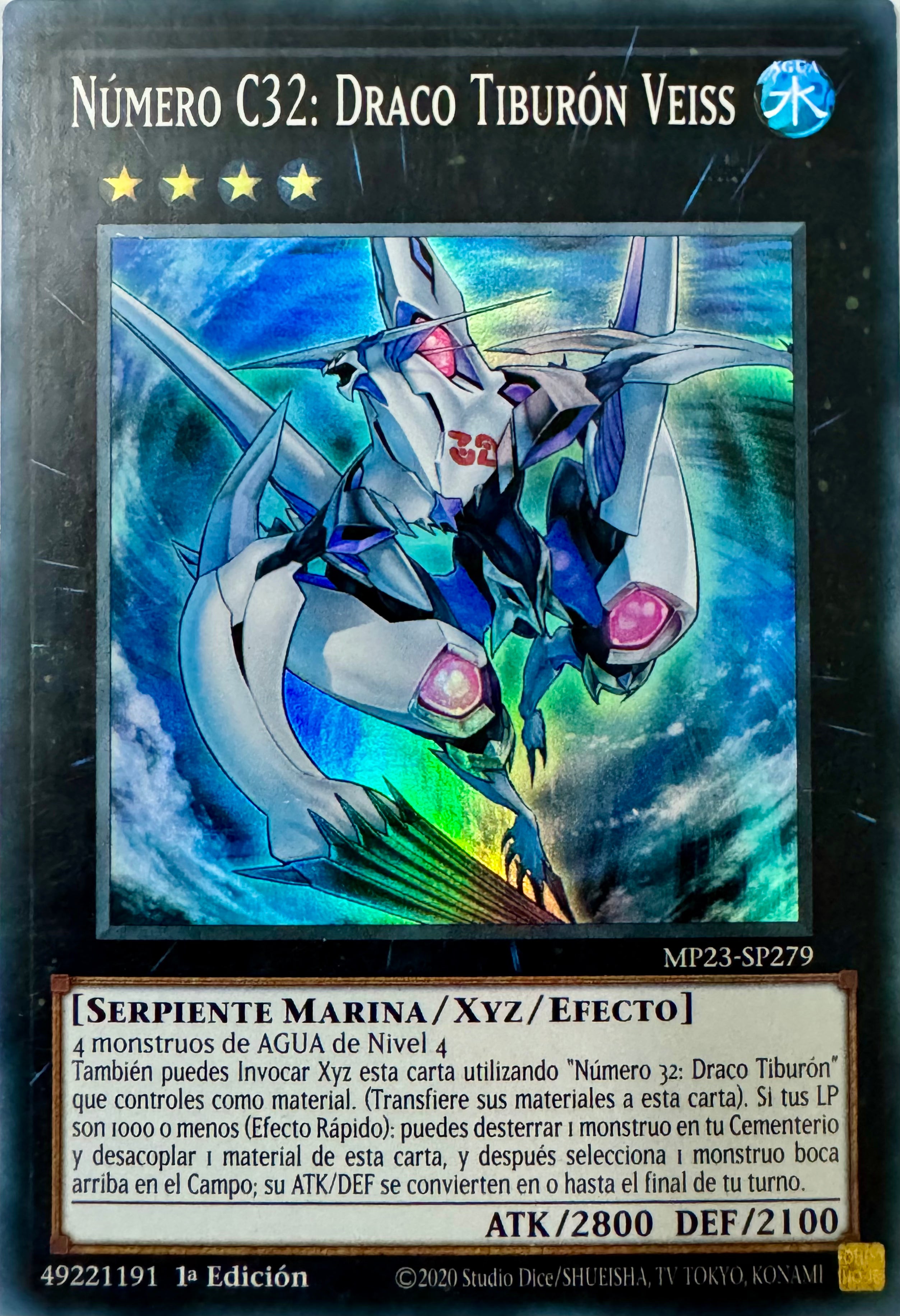 Yugioh! Número C32: Draco Tiburón Veiss Mp23-sp279 Super Rare (español)