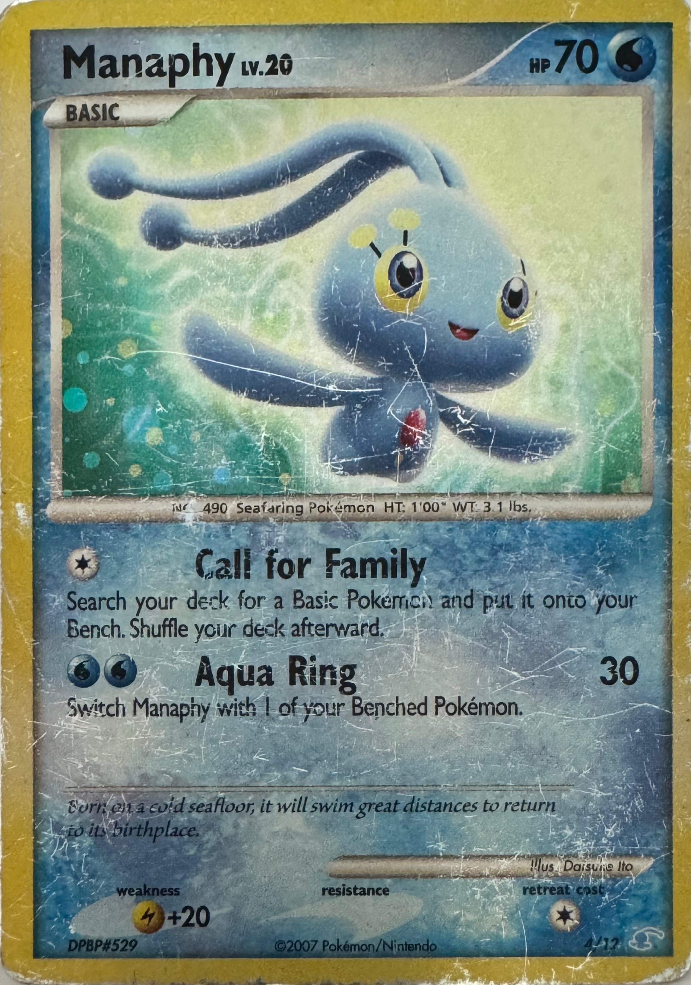 Pokemon Tcg Manaphy Lv.20 4/12 Holo (DMG)