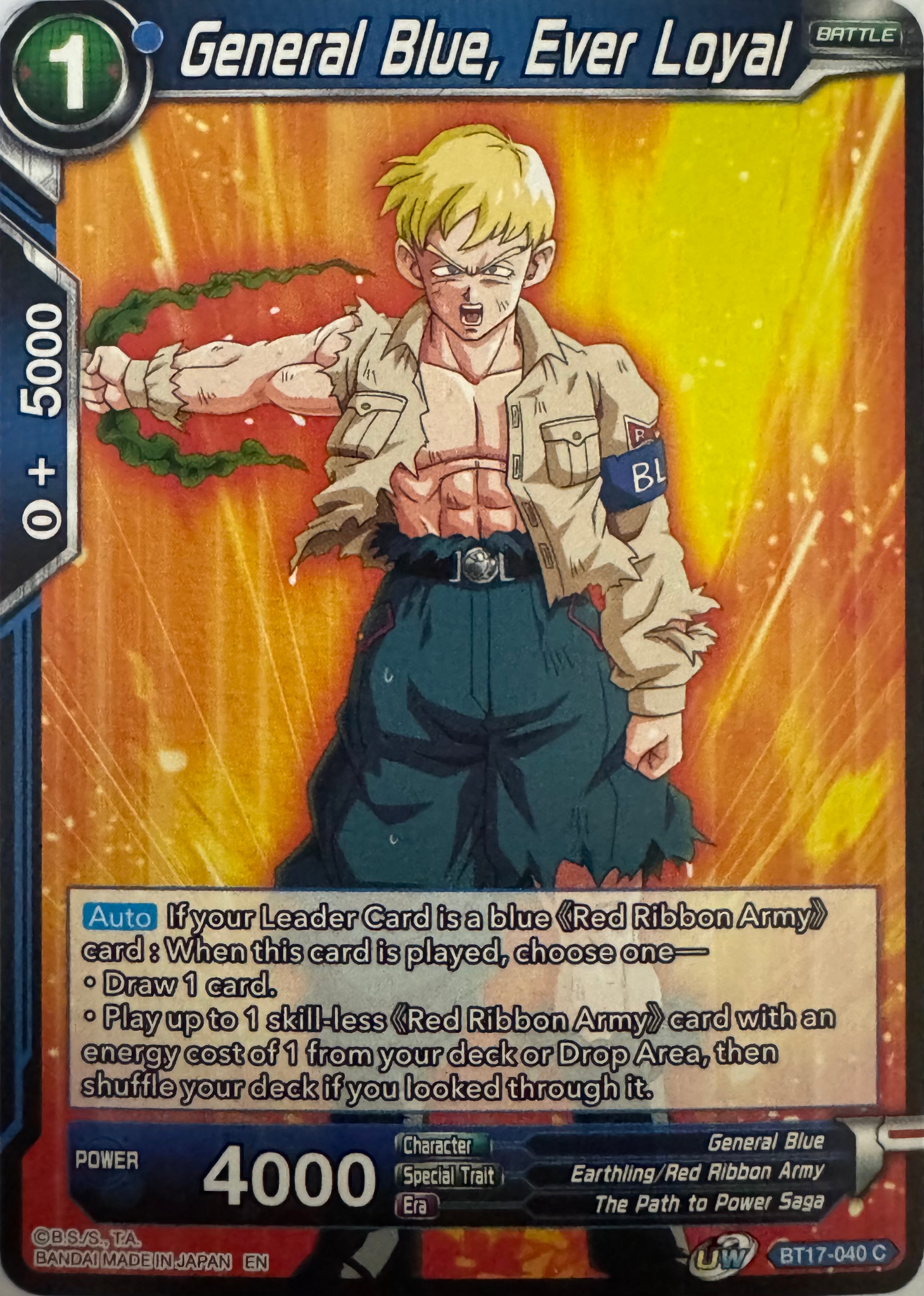 Dragon Ball Tcg General Blue, Ever Loyal Bt17-040