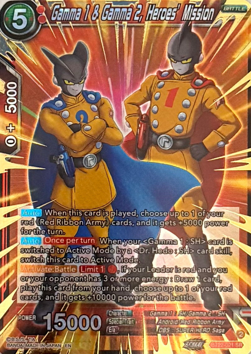 Dragon Ball Tcg Gamma 1 & Gamma 2 Heroe’s Mission BT22-021