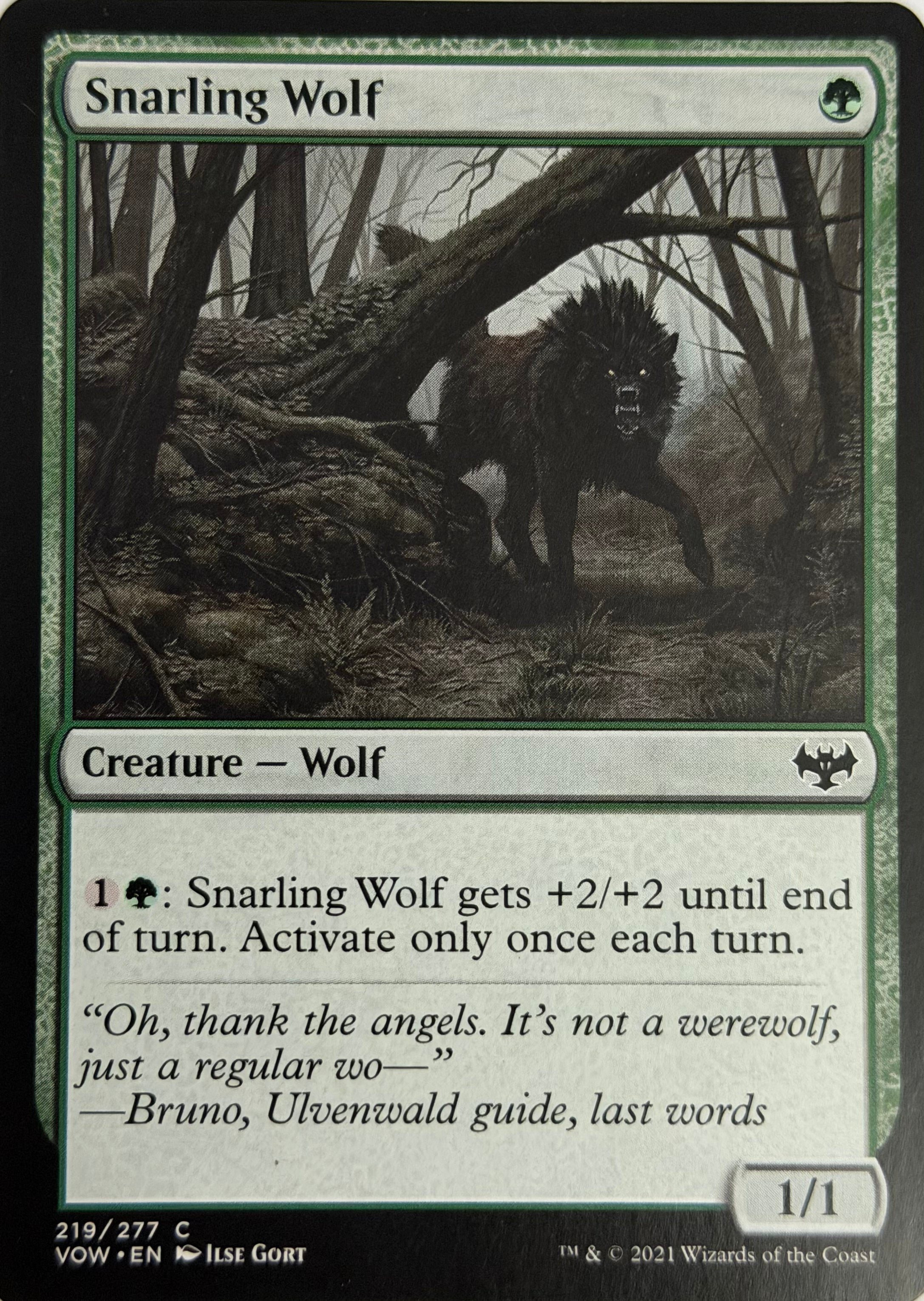 Magic Tcg Snarling Wolf 219/277