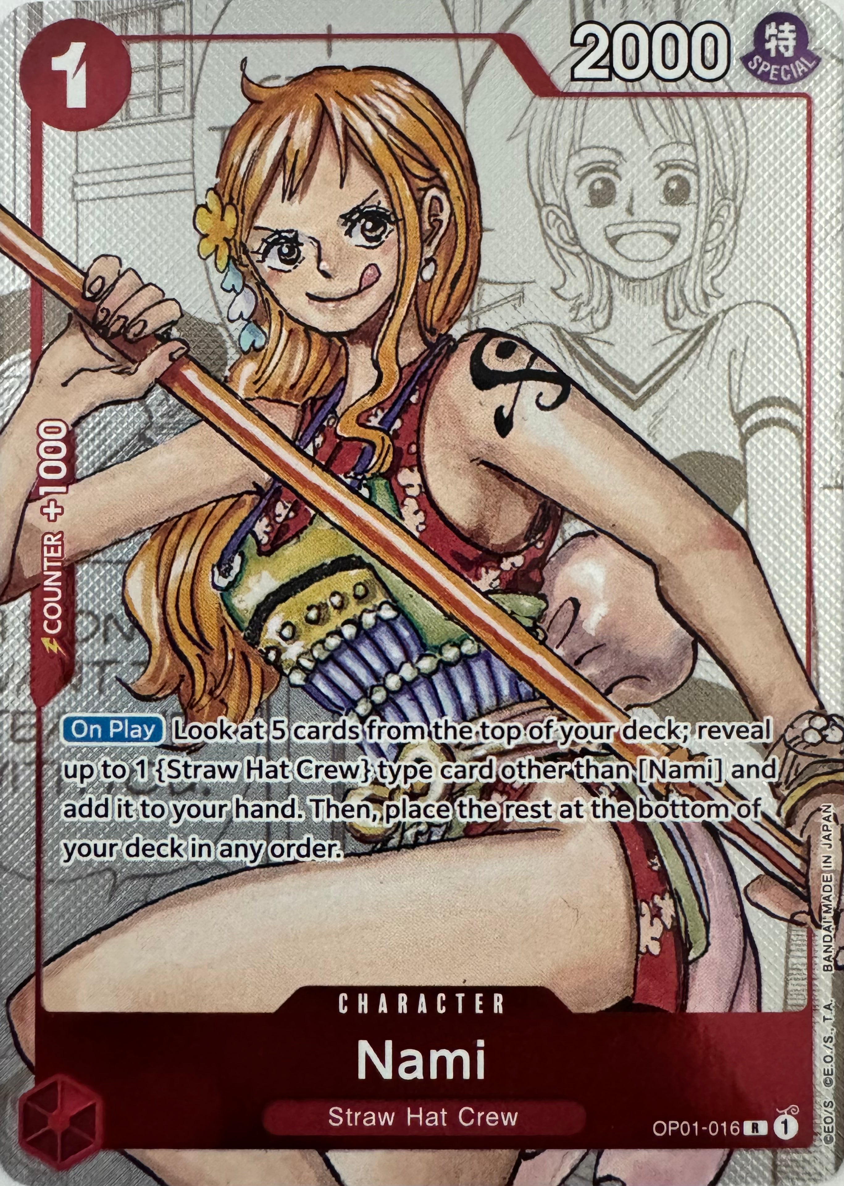 One Piece Tcg Nami Op01-016 Foil